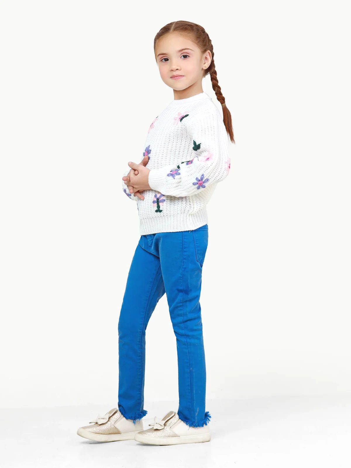 Girl's Off White Sweater - EGTSWT22-011 - Image 5