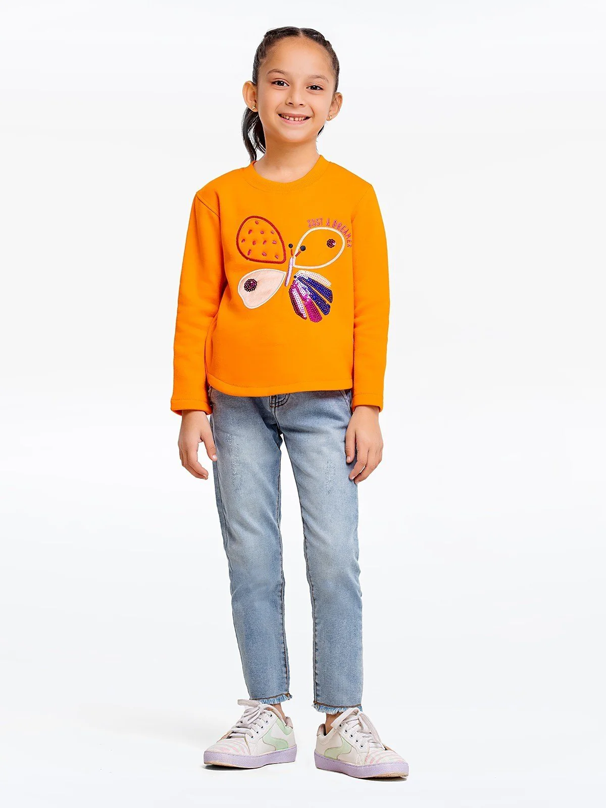 Girl's Orange Sweatshirt - EGTSS22-003 - Image 2