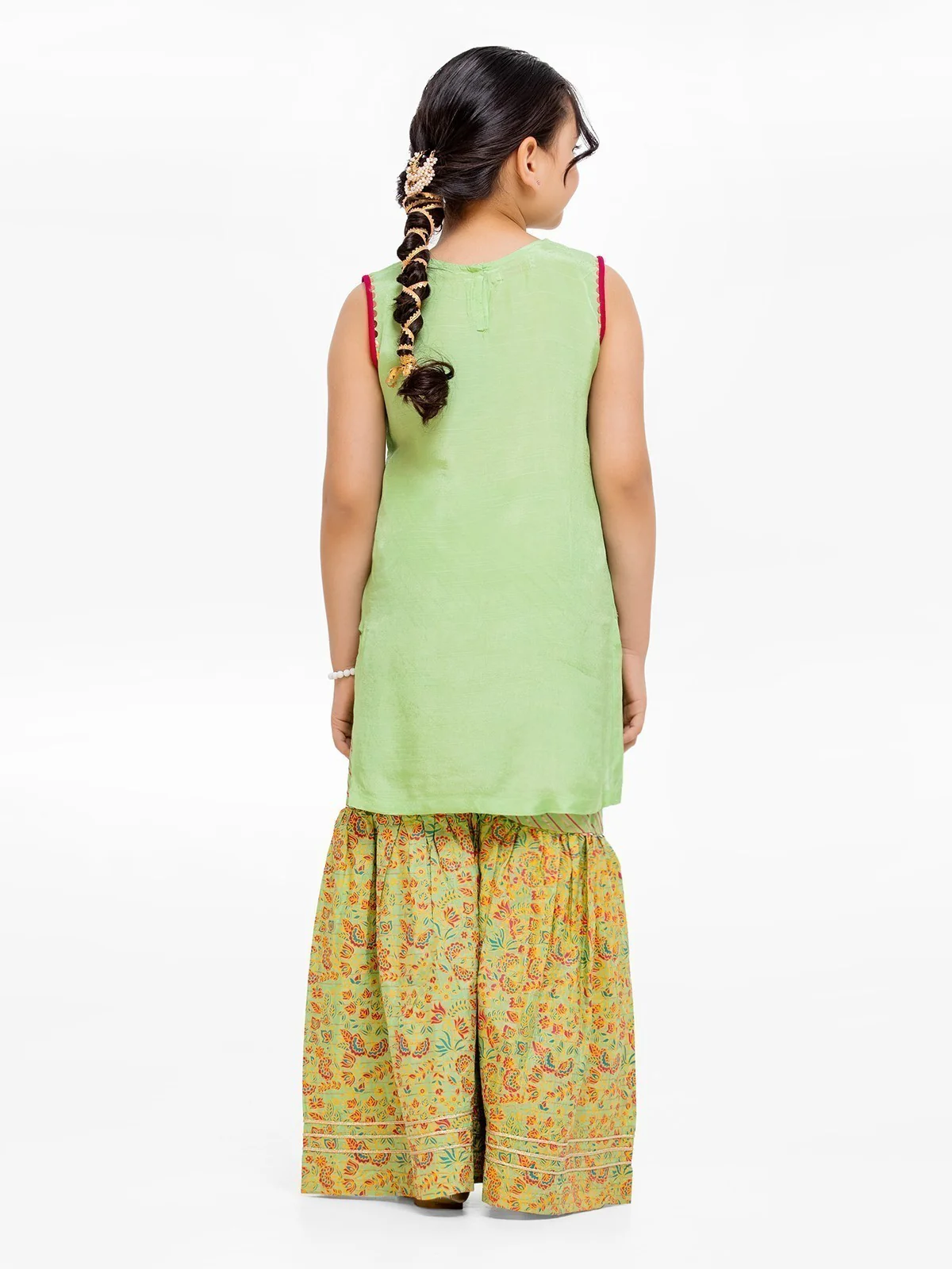 Girl's Parrot Green Pishwas - EGTP23-22196ST - Image 6