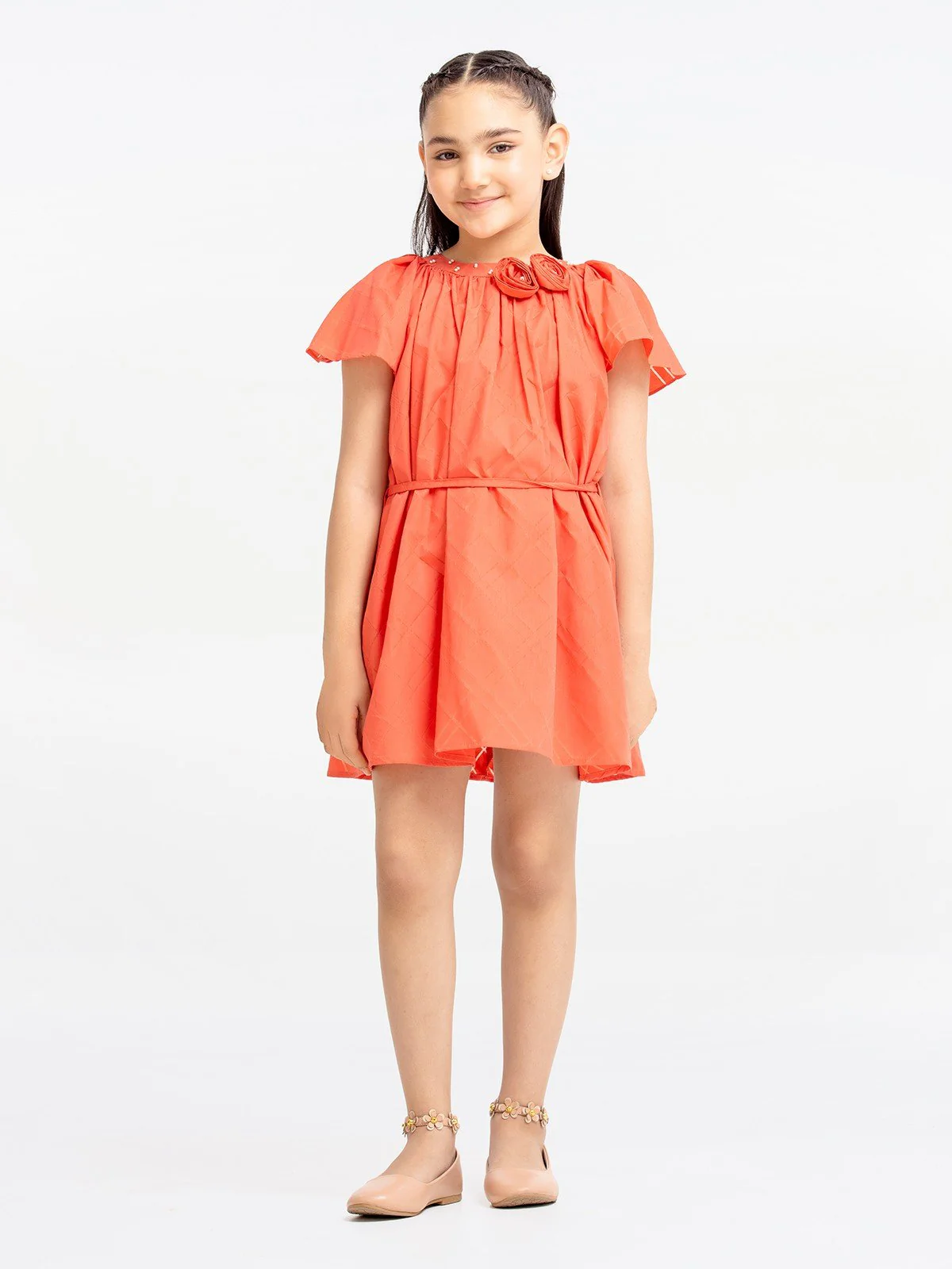 Girl's Peach Frock - EGTF23S-200050 - Image 2