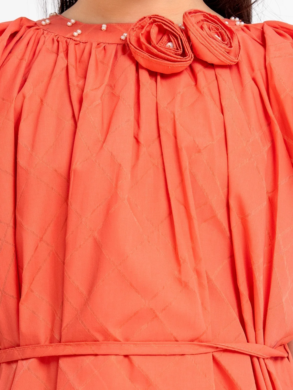 Girl's Peach Frock - EGTF23S-200050 - Image 3