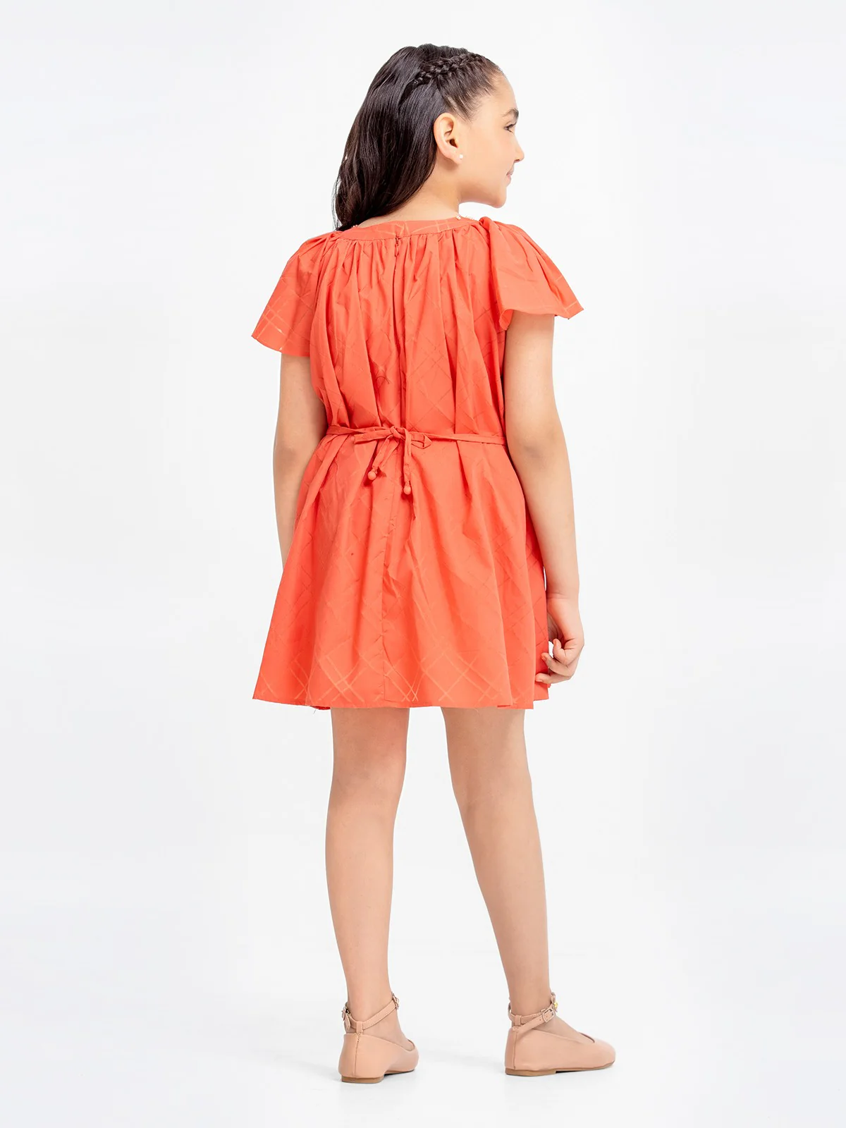 Girl's Peach Frock - EGTF23S-200050 - Image 4
