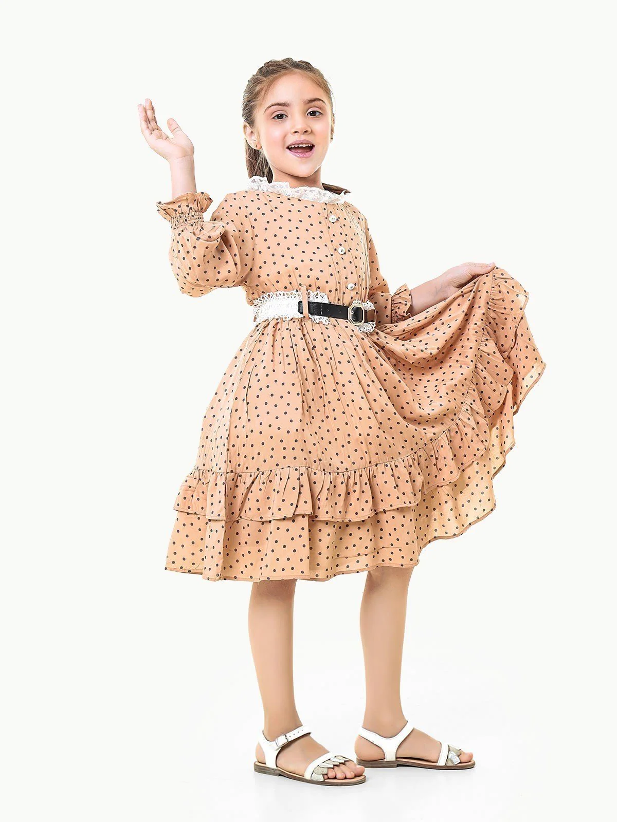Girl's Peach Frock - EGTFW23W-200033 - Image 3