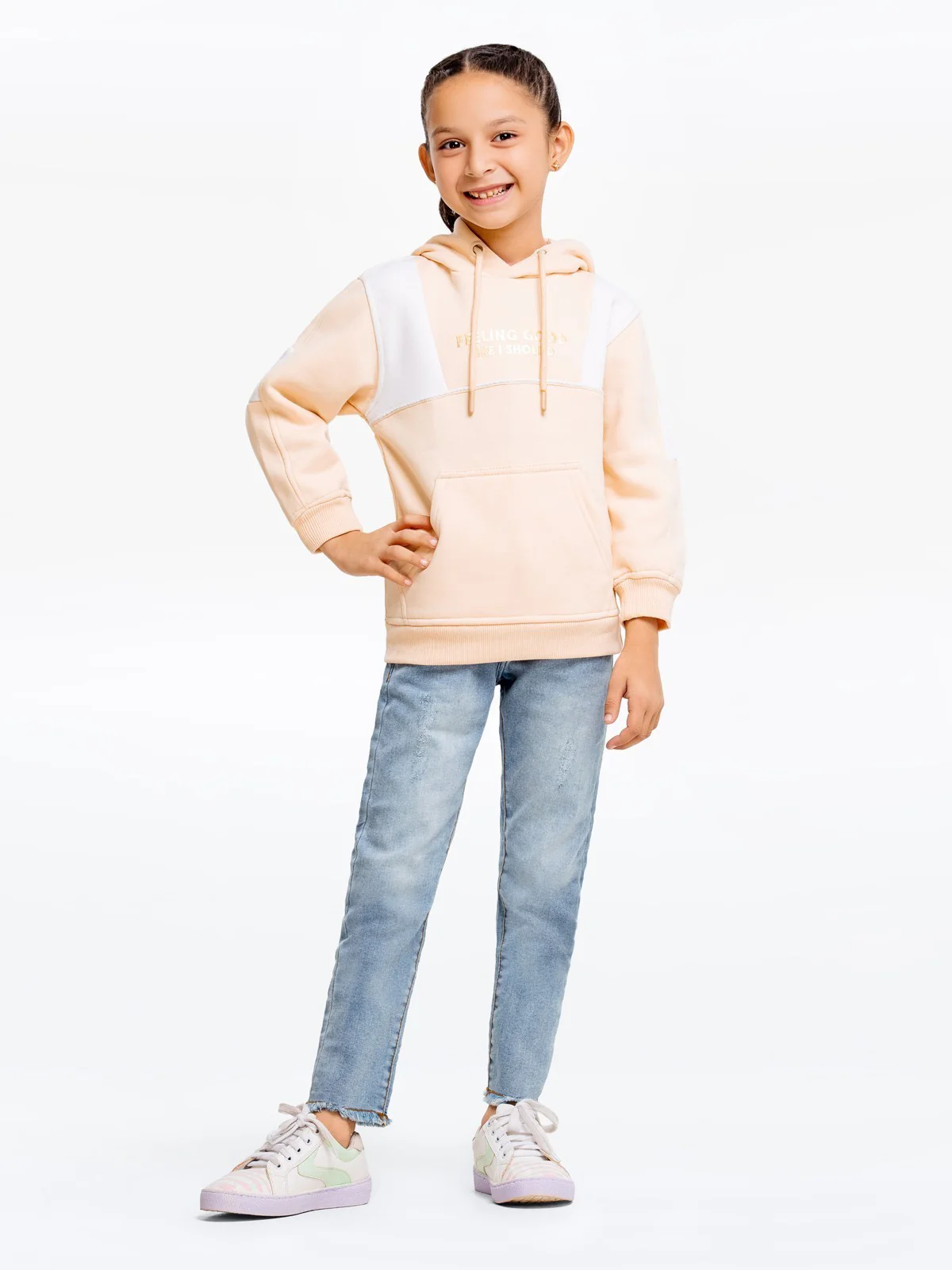 Girl's Peach Hoodie - EGTH23-002 - Image 2