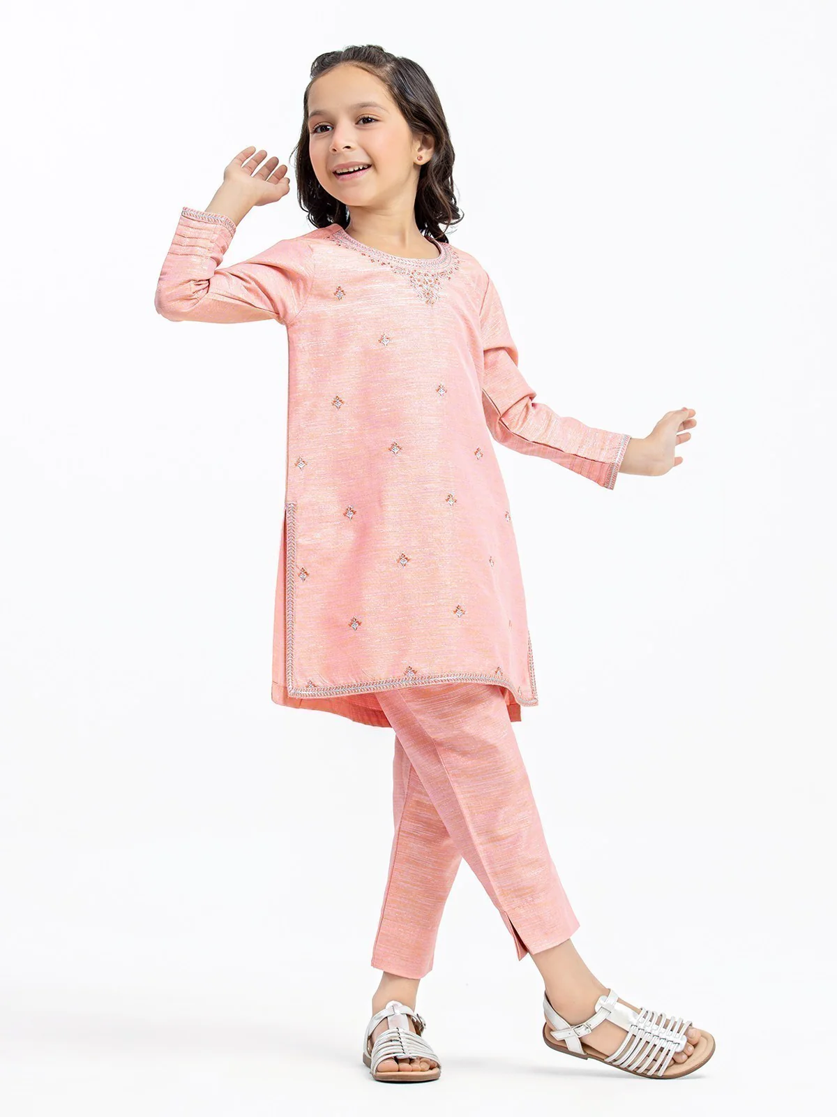 Girl's Peach Formal Pret - EGTP23-22212 - Image 3