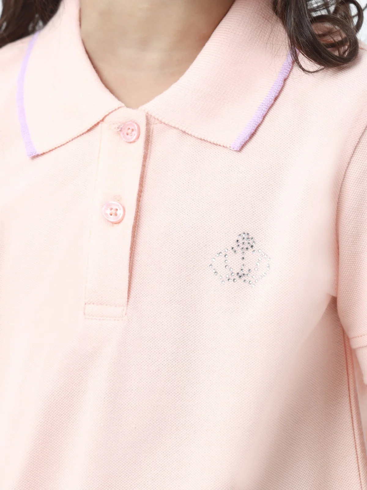 Girl's Peach Polo Shirt - EGTPS23-006 - Image 3