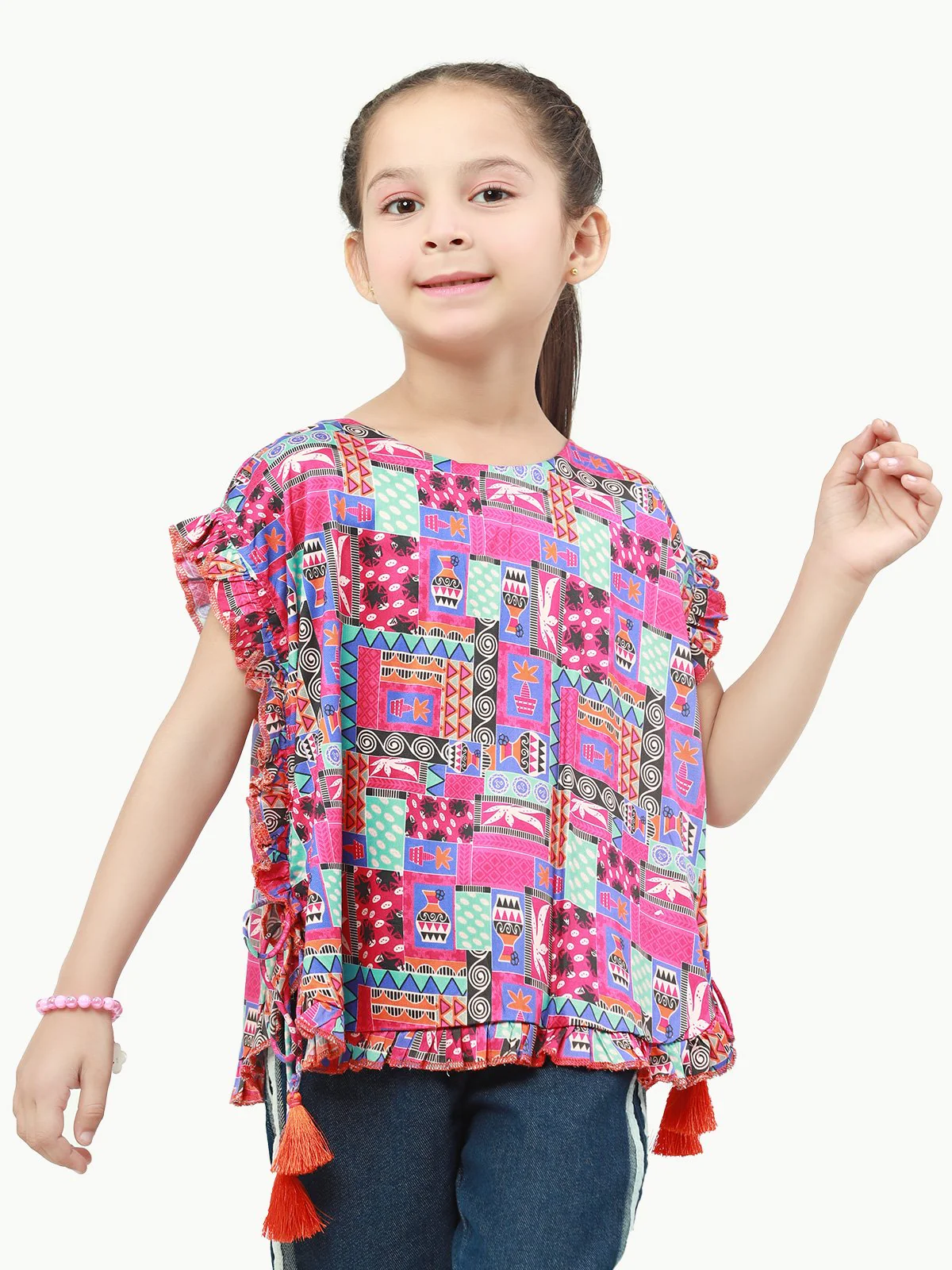 Girl's Pink Multi Top - EGTW22-015 - Image 2