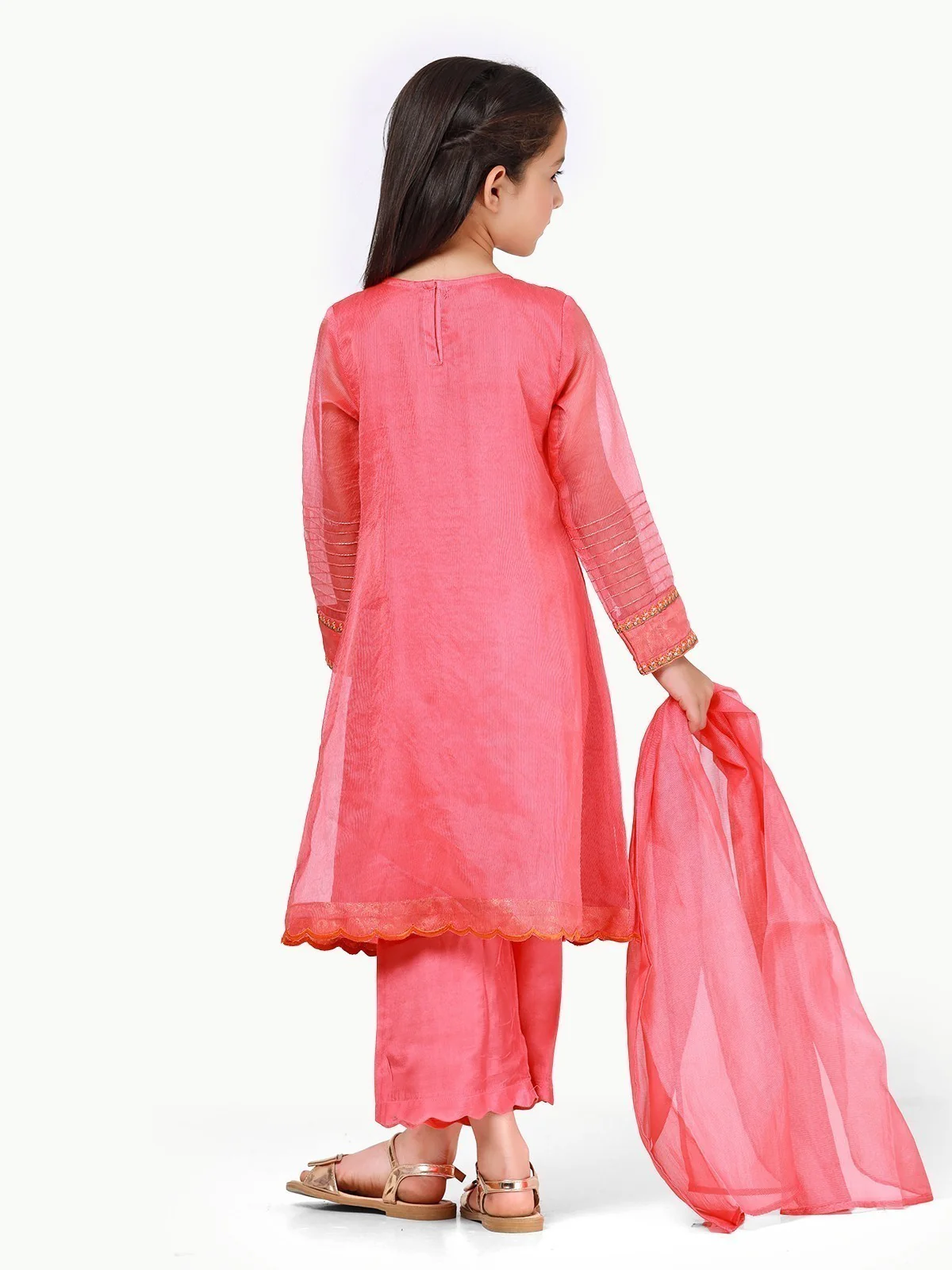 Girl's Pink Pishwas - EGTP22-22184 - Image 3