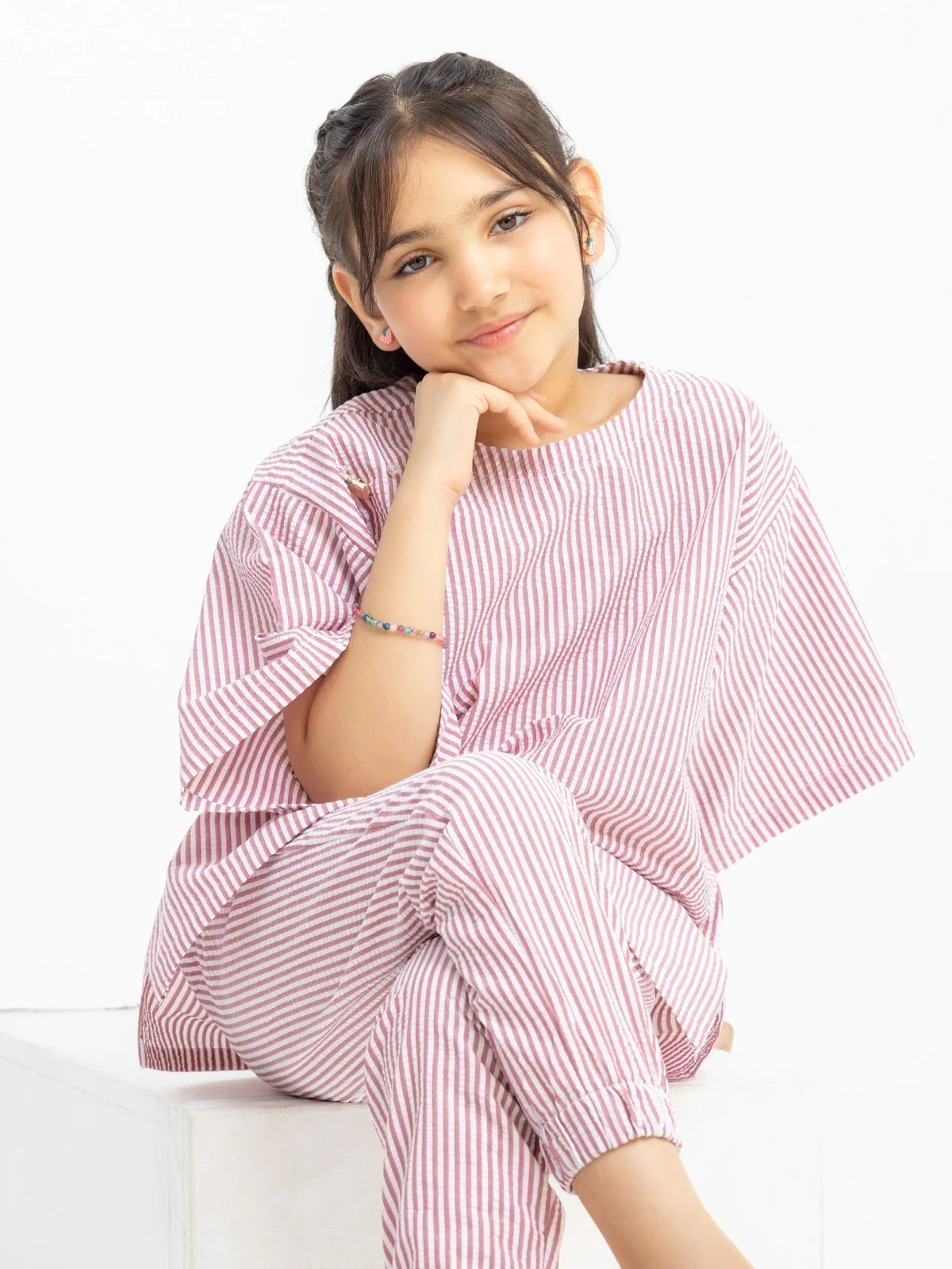 Girl's Pink & White Co-Ord Set - EGTCS23-003 - Image 2