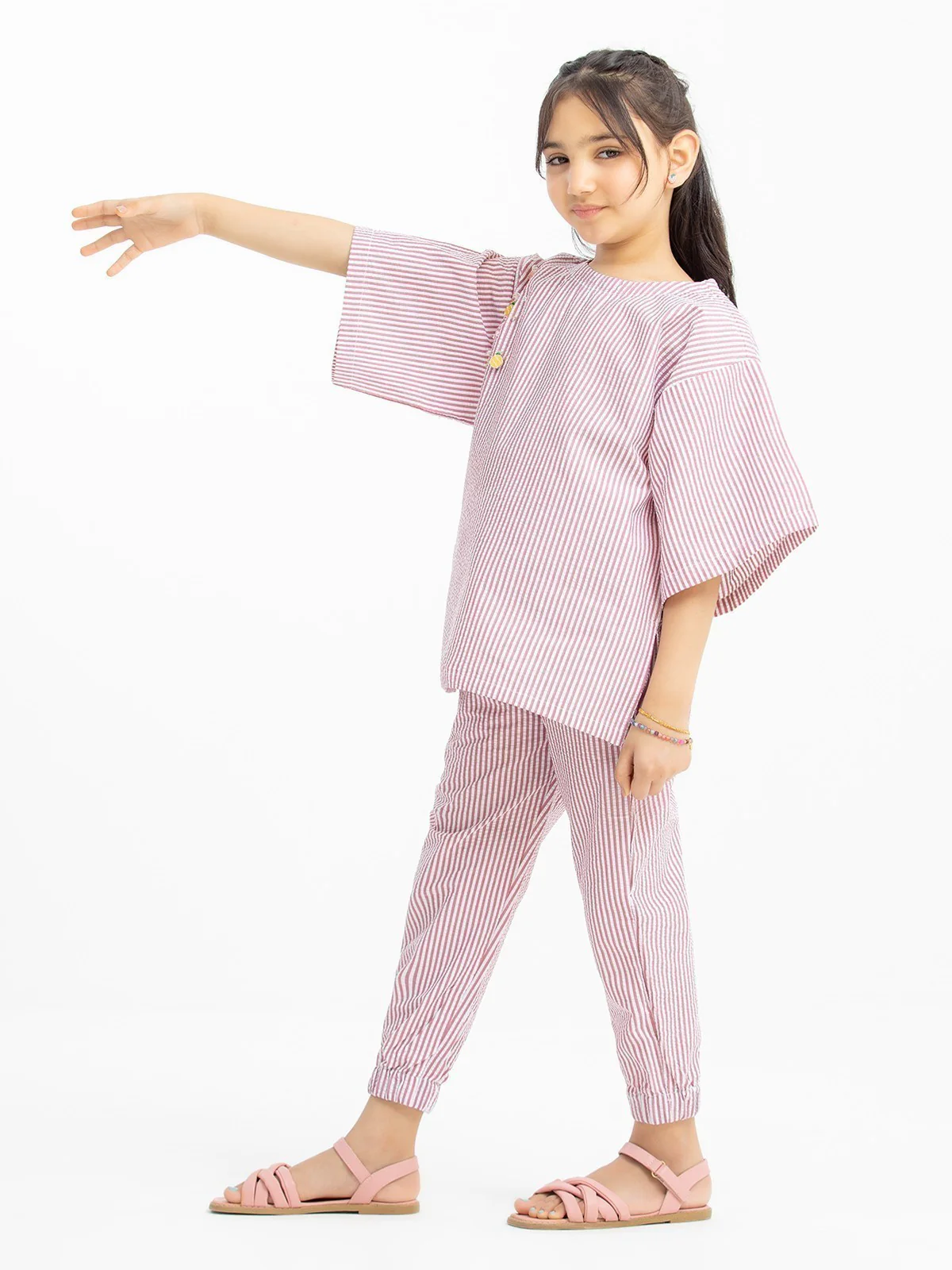 Girl's Pink & White Co-Ord Set - EGTCS23-003 - Image 3