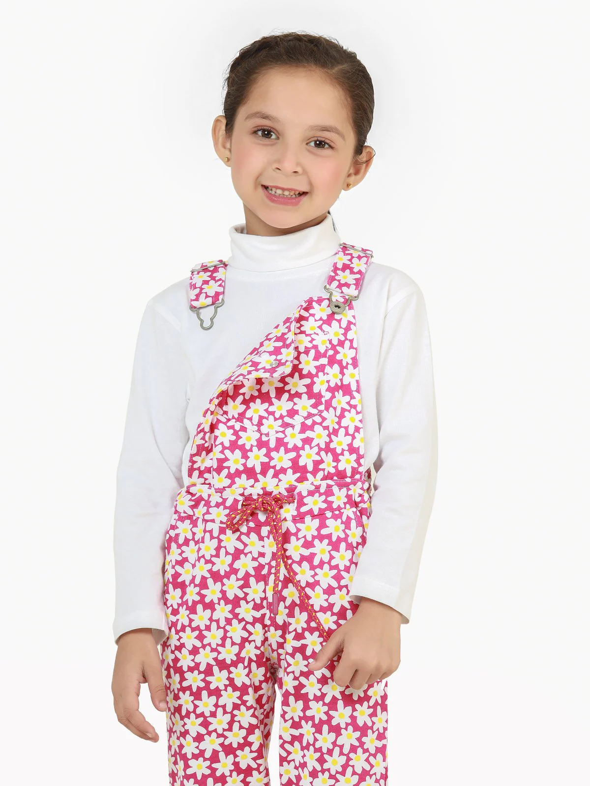 Girl's Pink & White Dungaree - EGTDK22-002 - Image 3
