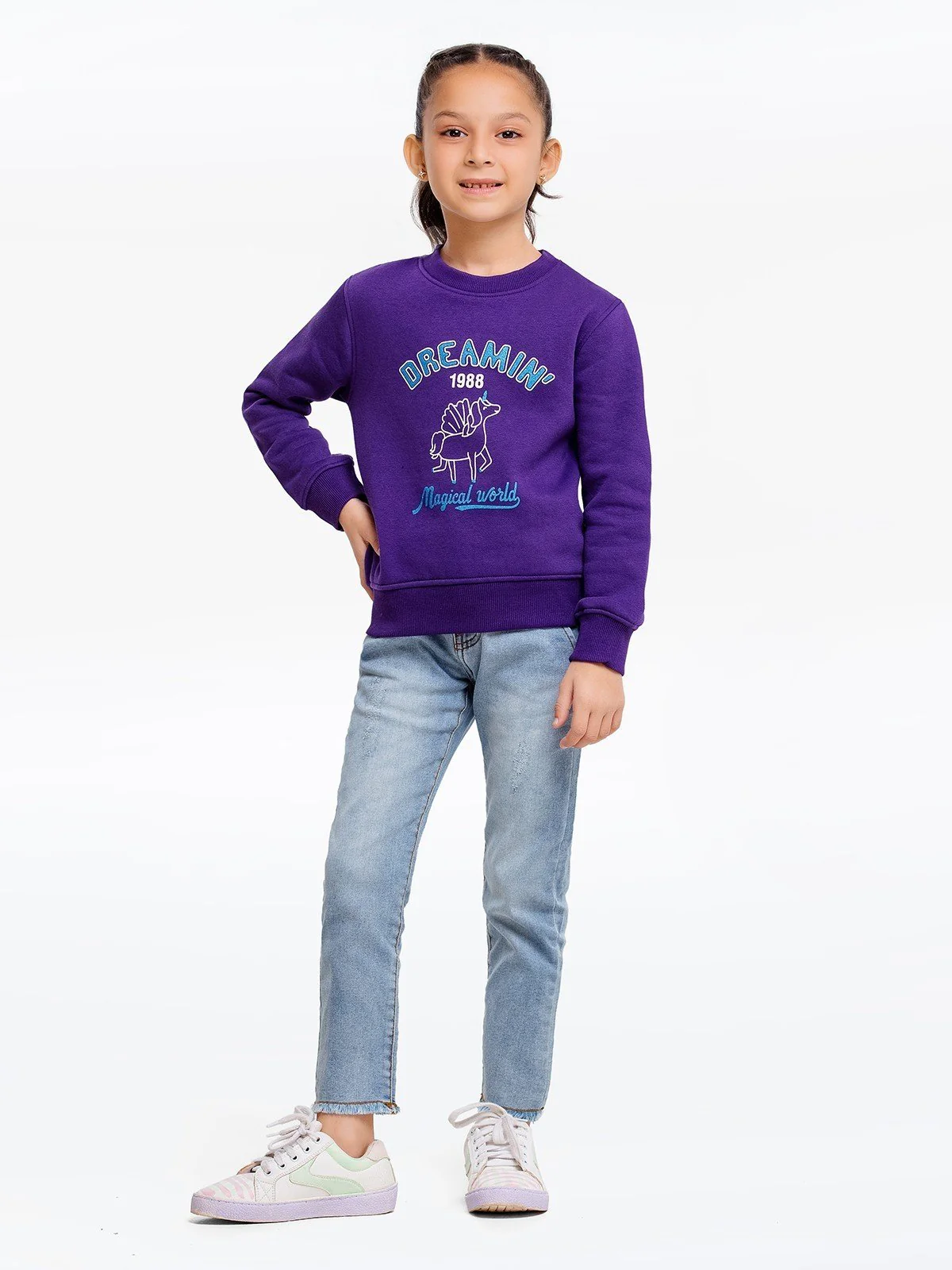 Girl's Purple Sweatshirt - EGTSS23-006 - Image 2