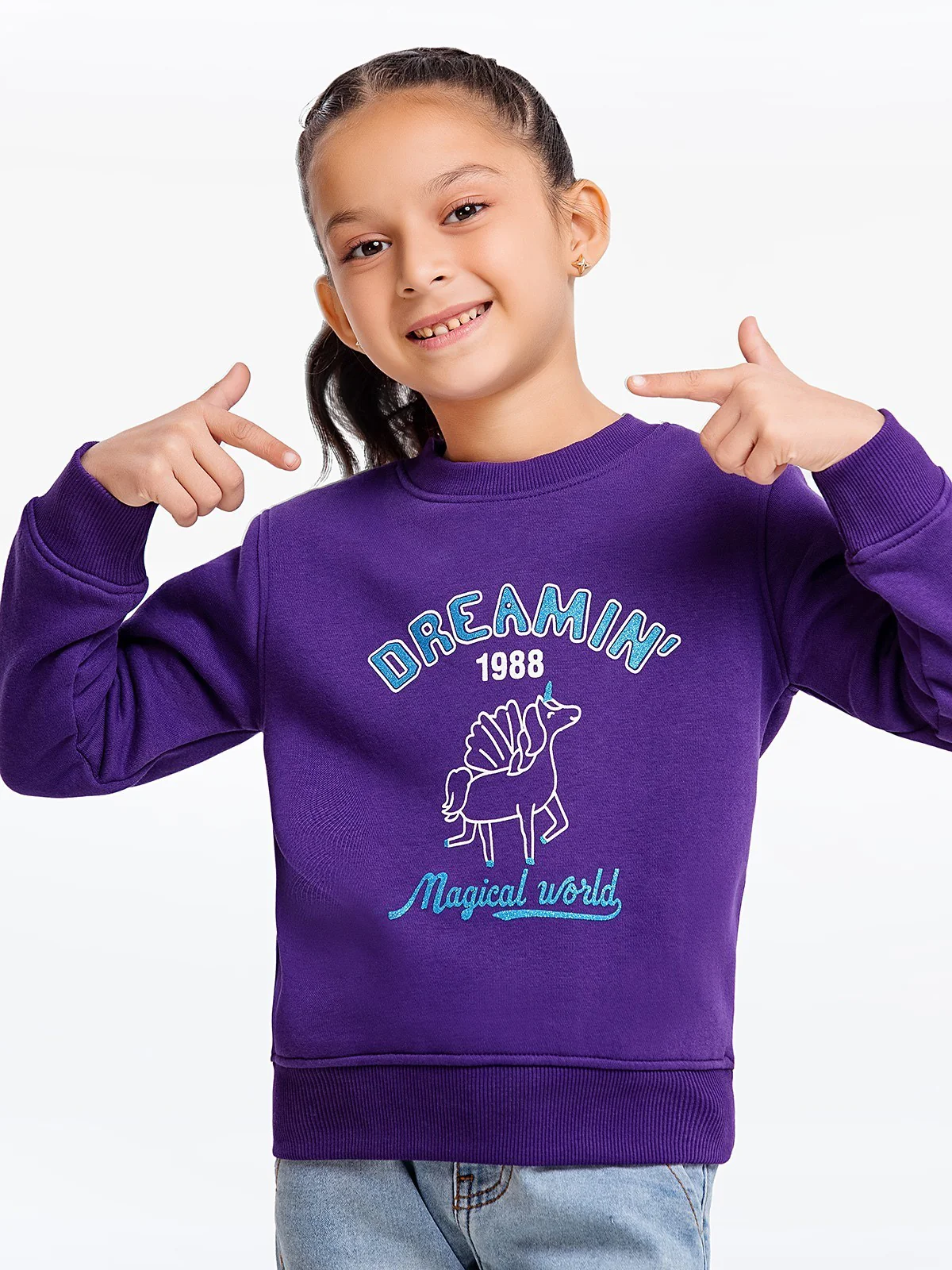 Girl's Purple Sweatshirt - EGTSS23-006 - Image 3
