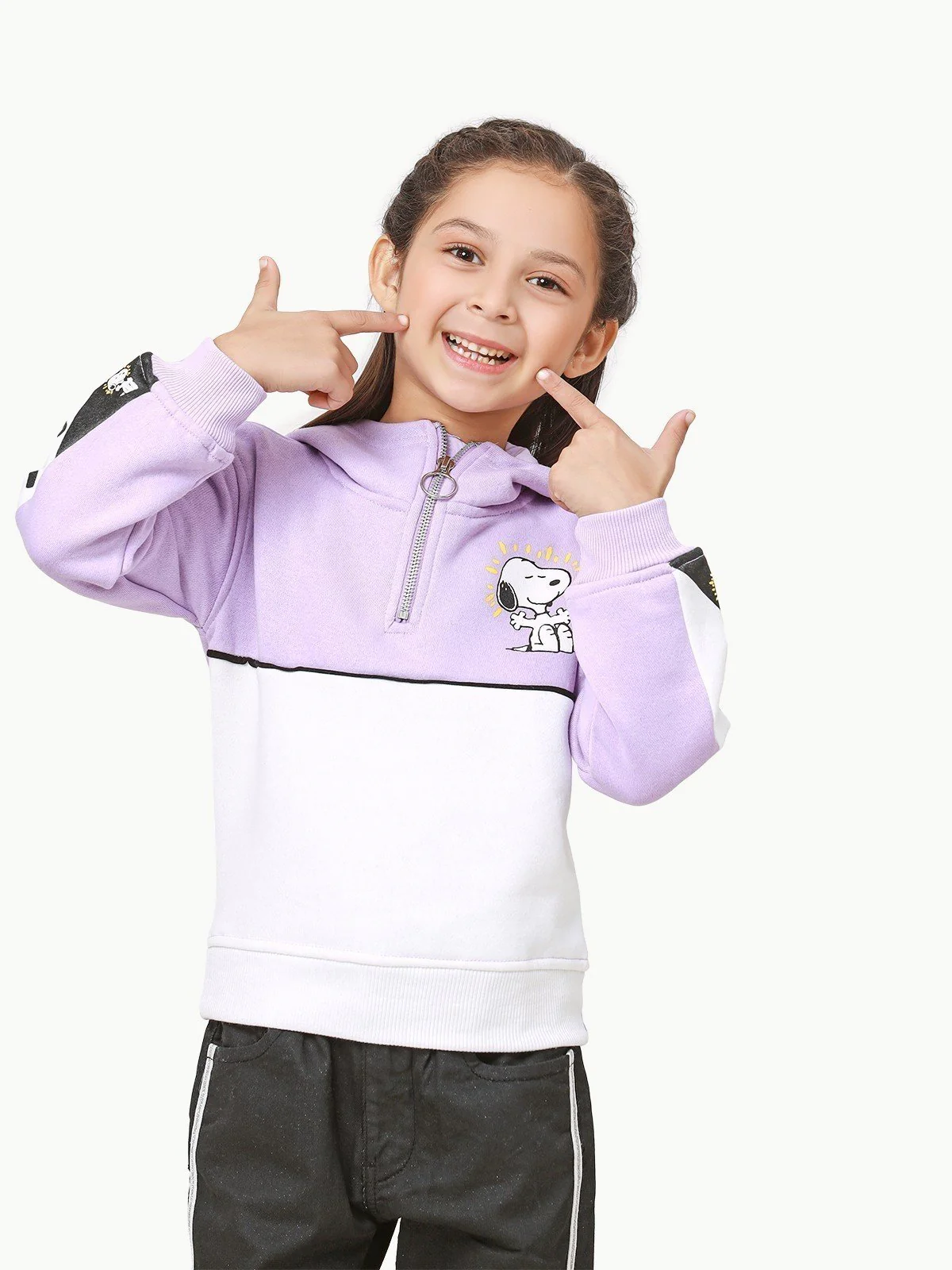 Girl's Purple & White Hoodie - EGTH22-012 - Image 4