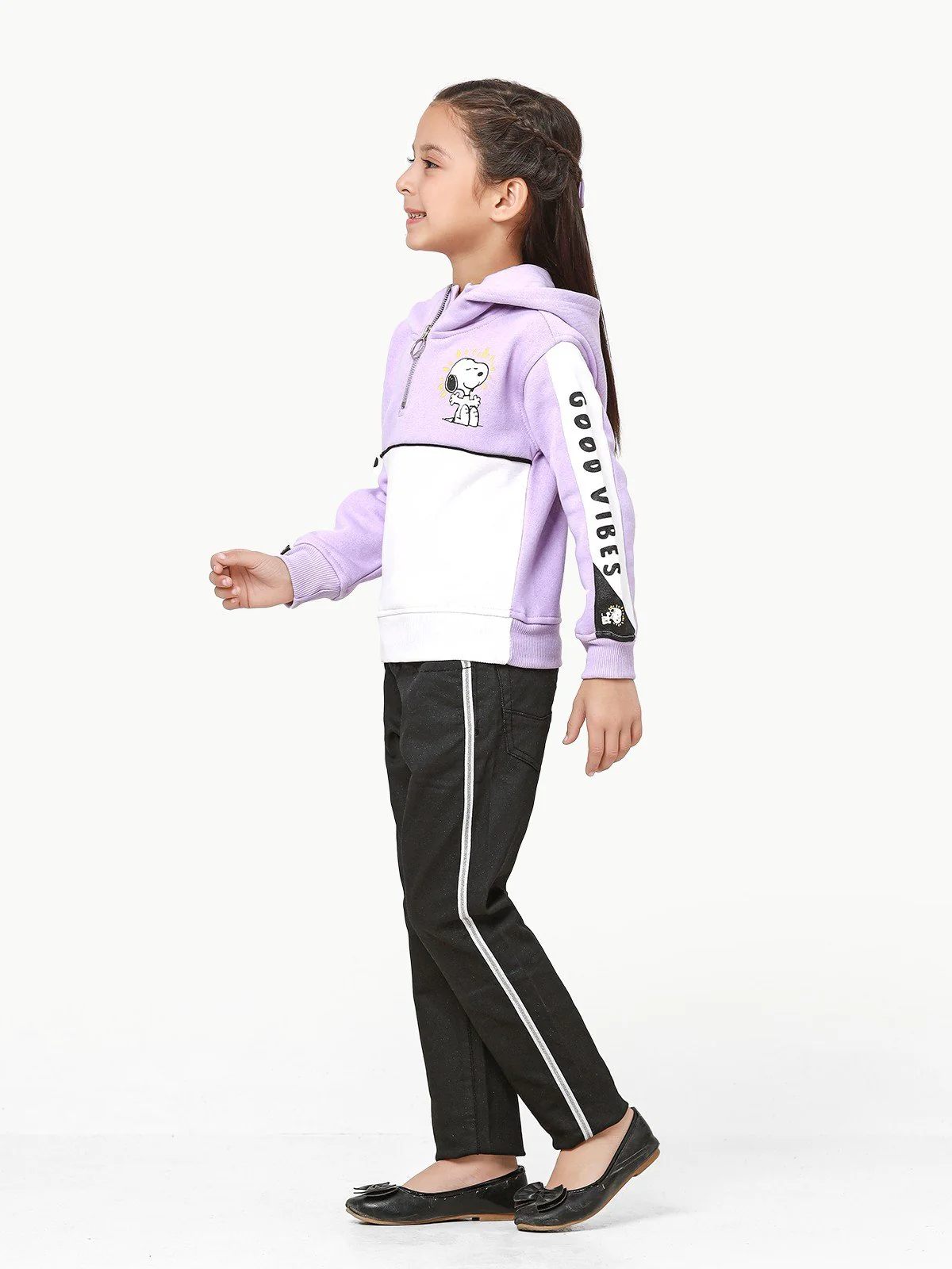 Girl's Purple & White Hoodie - EGTH22-012 - Image 5