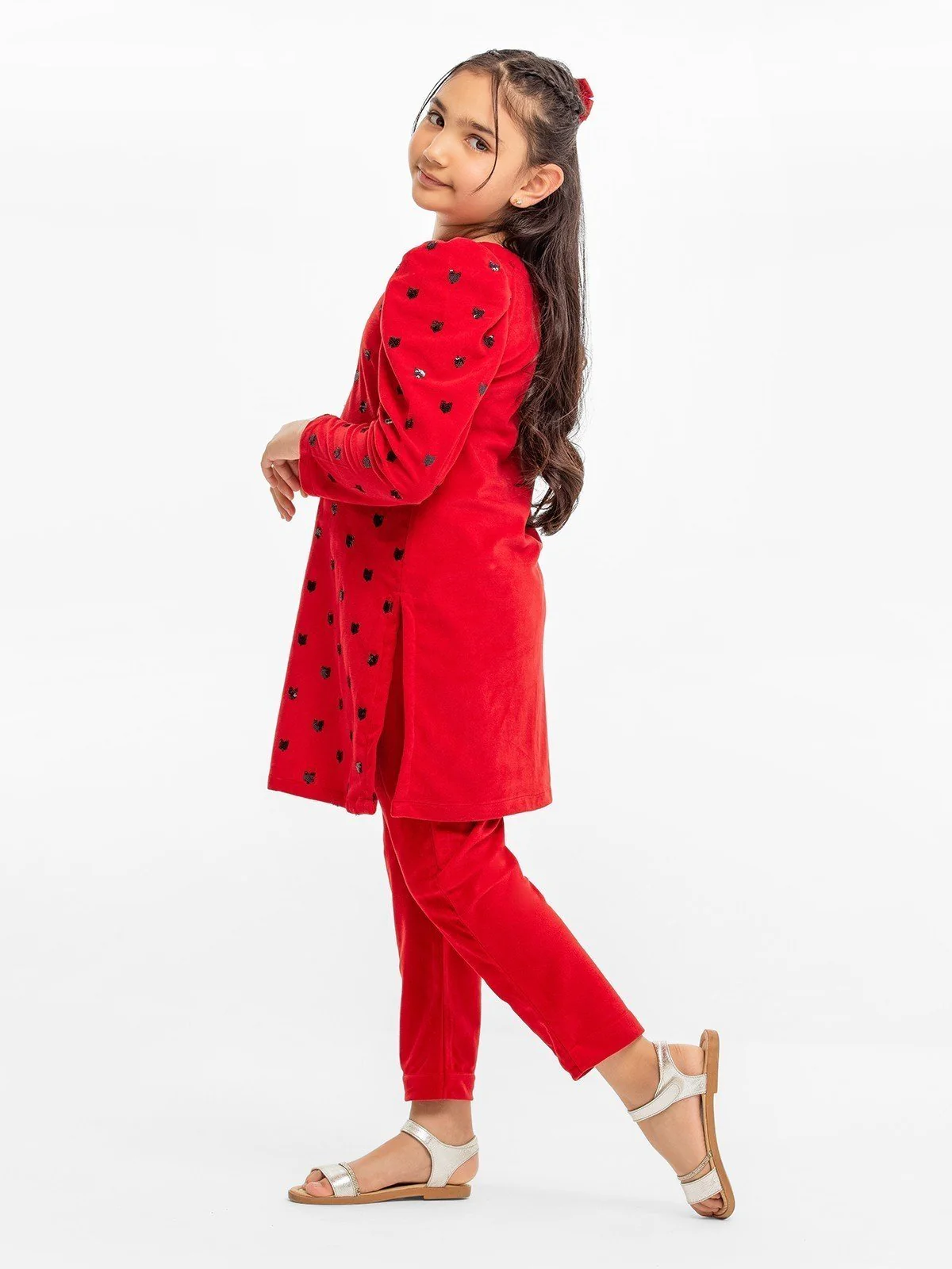 Girl's Velvet Co-Ord Sets - EGTCS23W-011 - Image 3