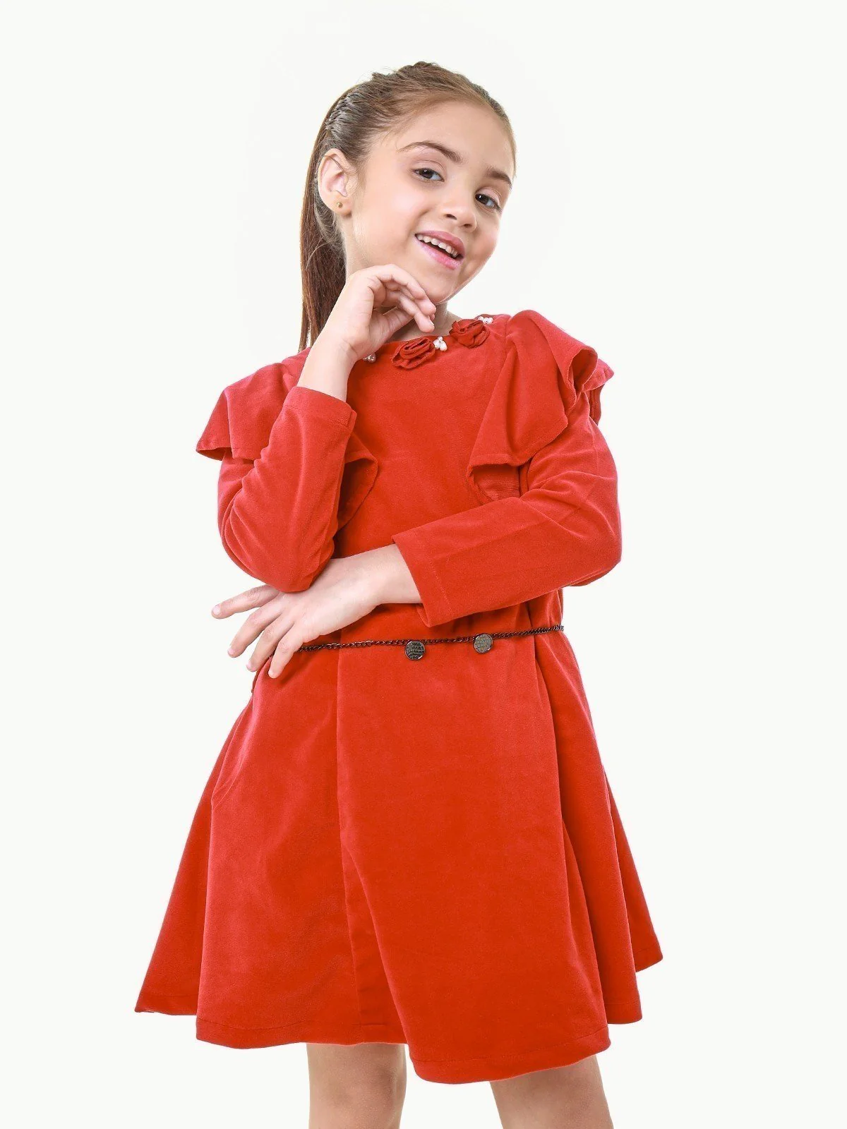 Girl's Red Frock - EGTFW22W-200027 - Image 2