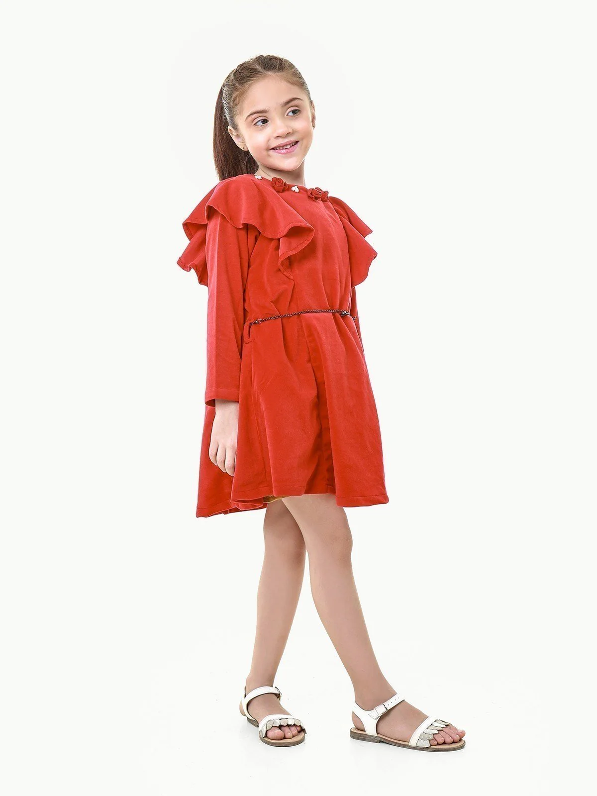 Girl's Red Frock - EGTFW22W-200027 - Image 3
