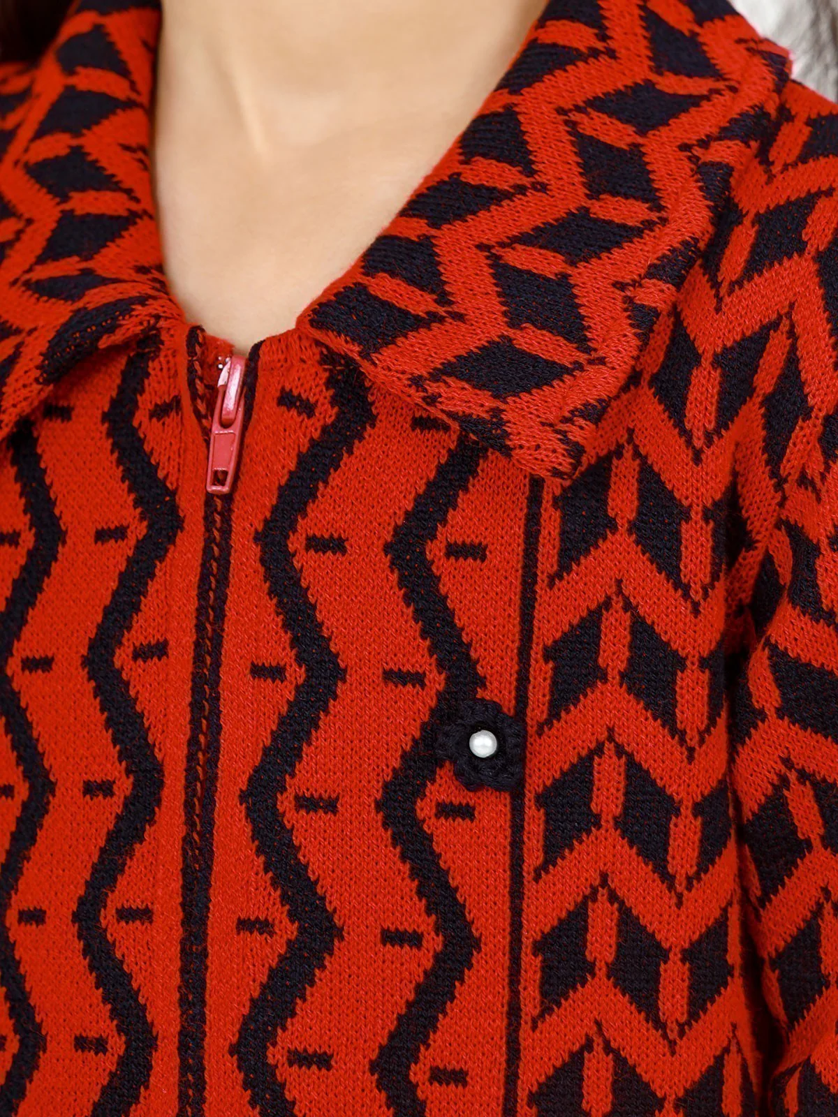 Girl's Red Sweater Frock - EGTSF22-004 - Image 3