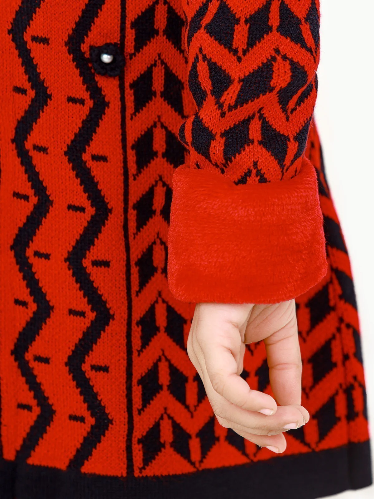 Girl's Red Sweater Frock - EGTSF22-004 - Image 4