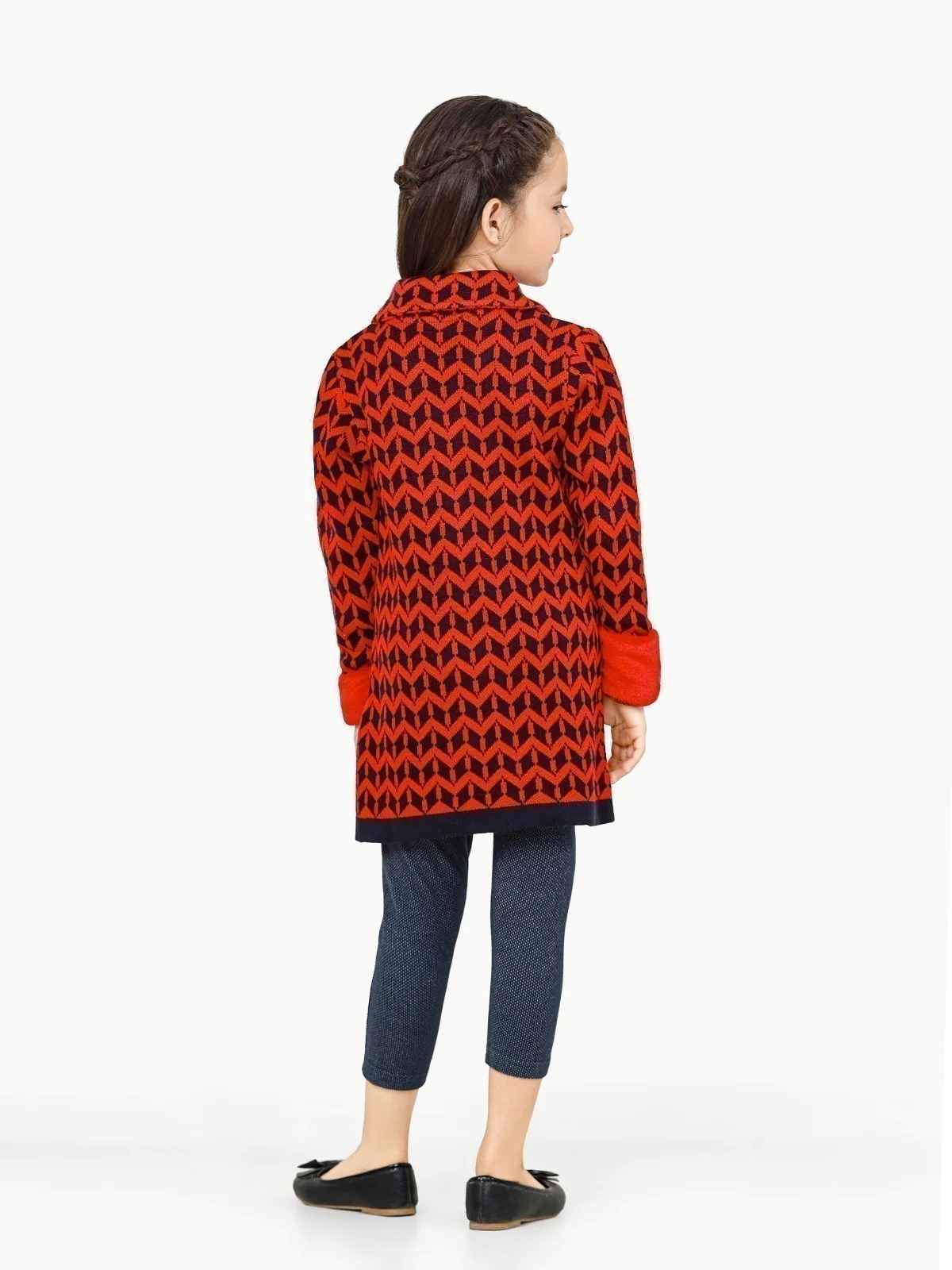 Girl's Red Sweater Frock - EGTSF22-004 - Image 5