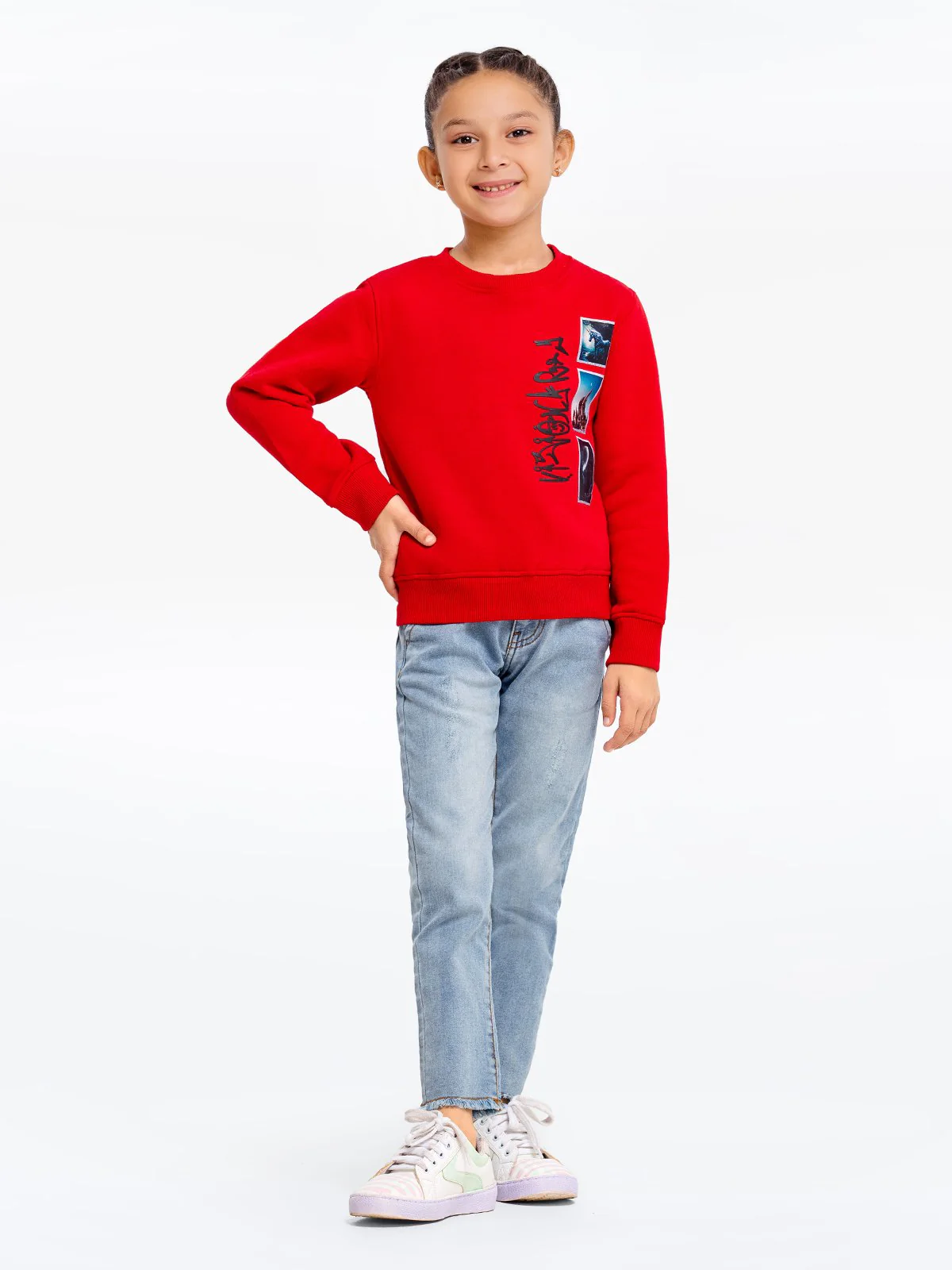 Girl's Red Sweatshirt - EGTSS23-004 - Image 2