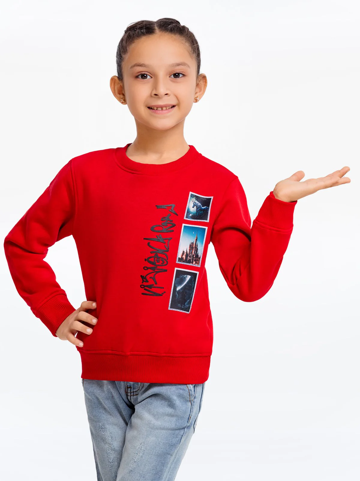 Girl's Red Sweatshirt - EGTSS23-004 - Image 4
