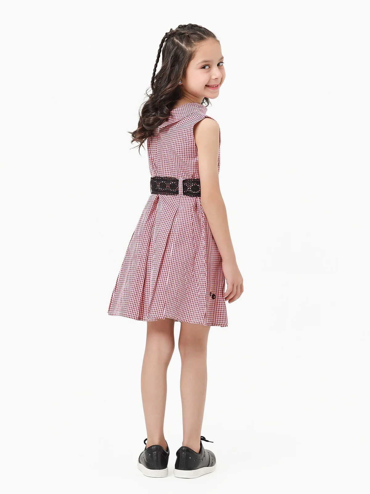 Girl's Red & White Frock - EGTF23S-200035 - Image 4