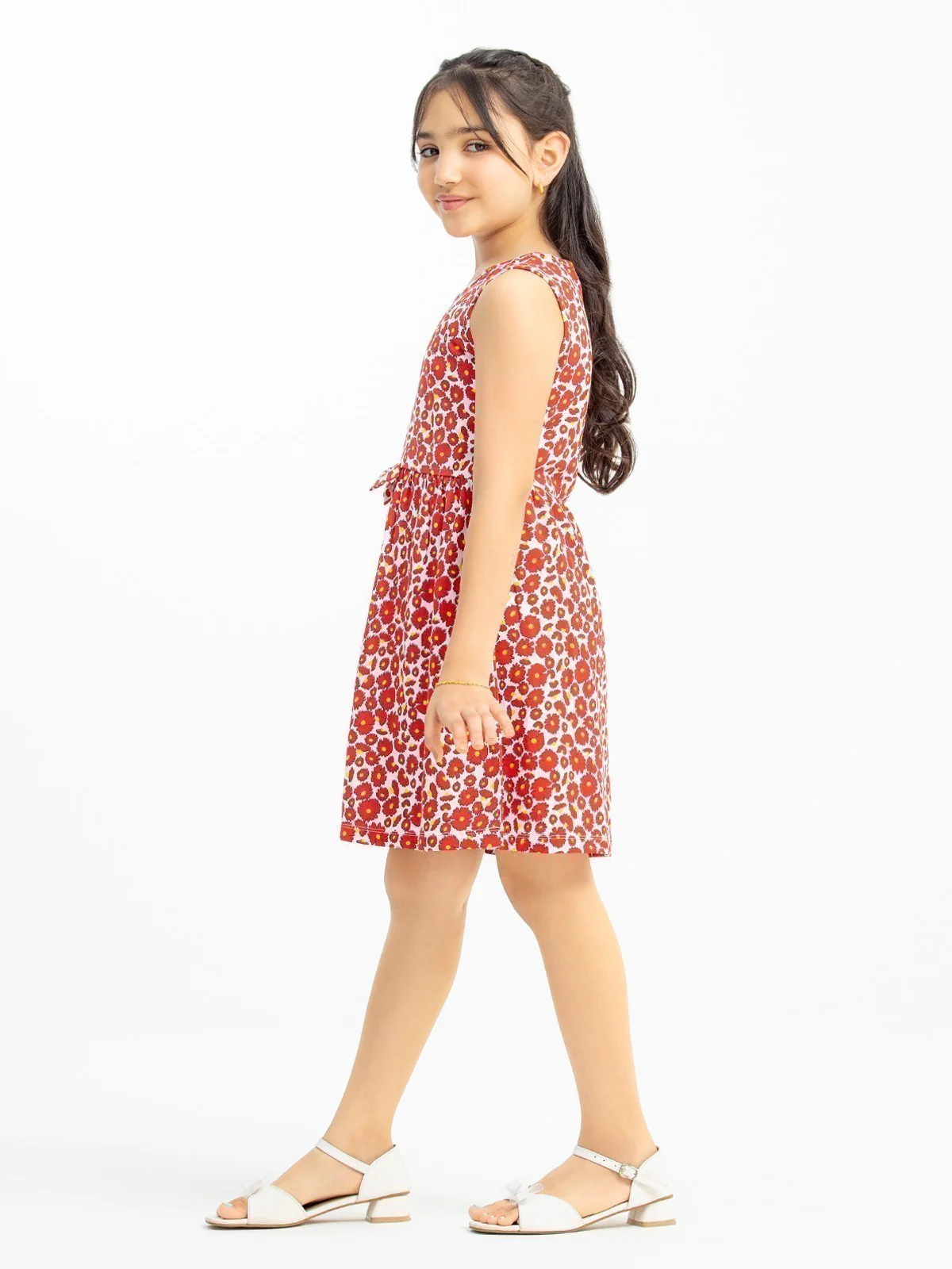 Girl's Red & White Frock - EGTFK23-006 - Image 3