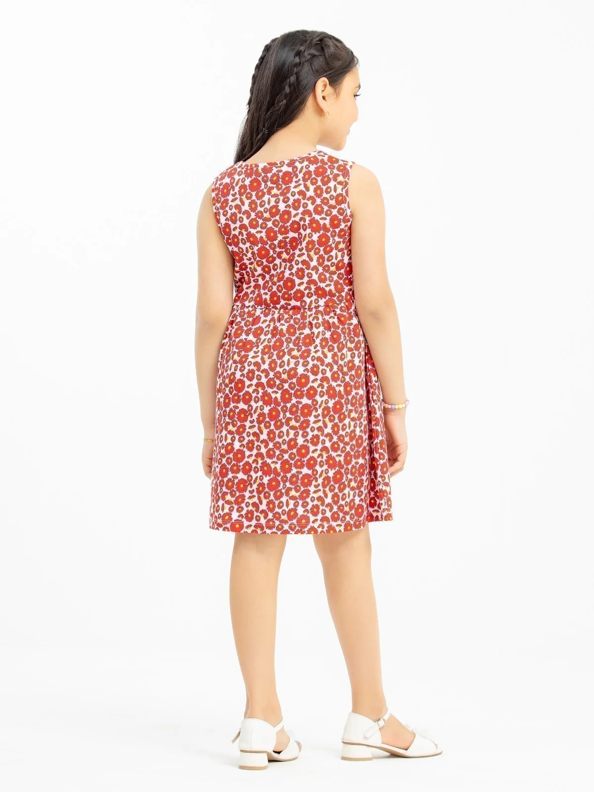 Girl's Red & White Frock - EGTFK23-006 - Image 6