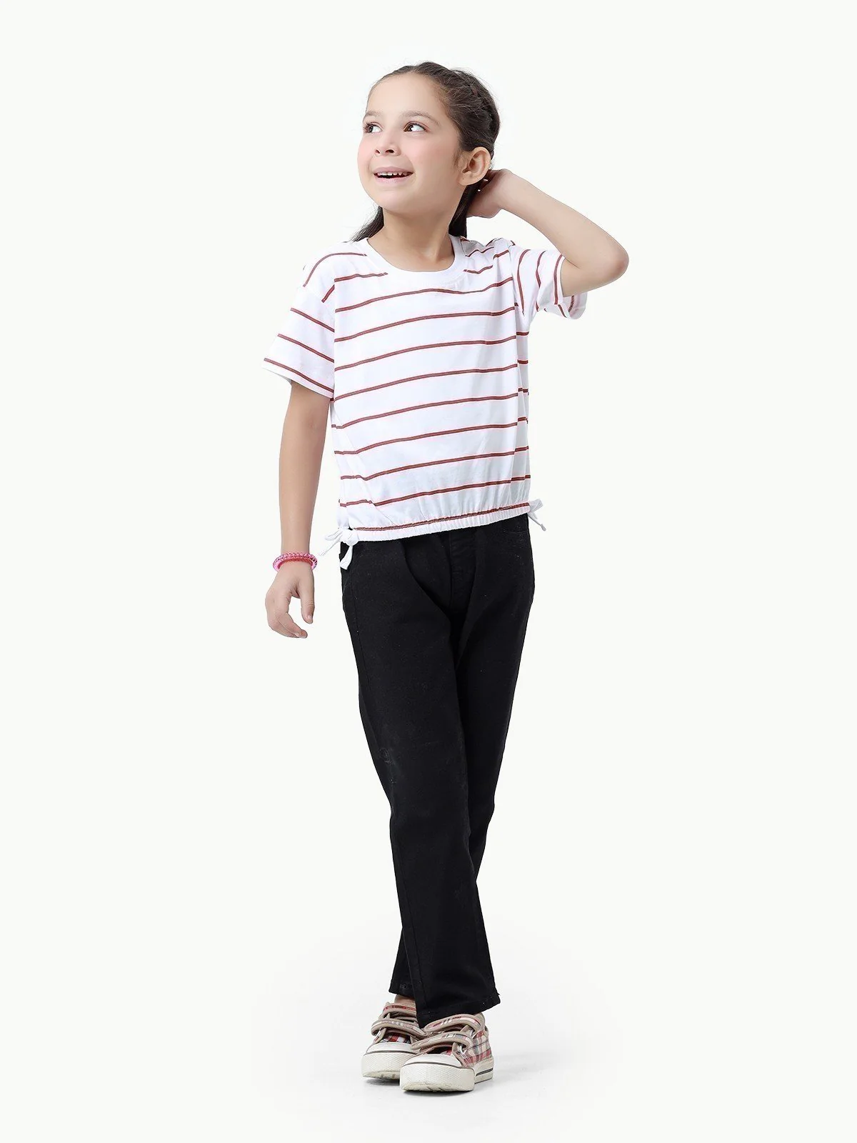 Girl's Red & White Top - EGTK23-005