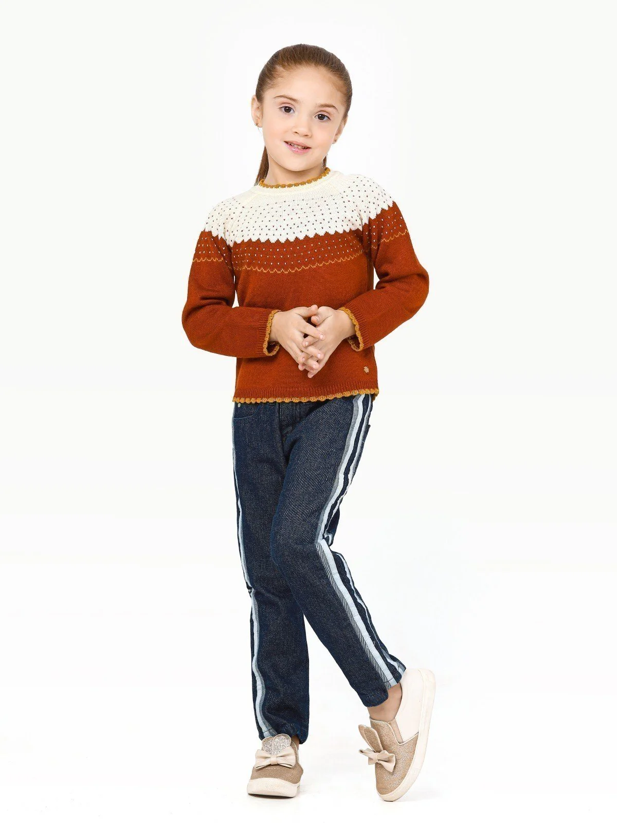 Girl's Rust Sweater - EGTSWT22-013 - Image 2