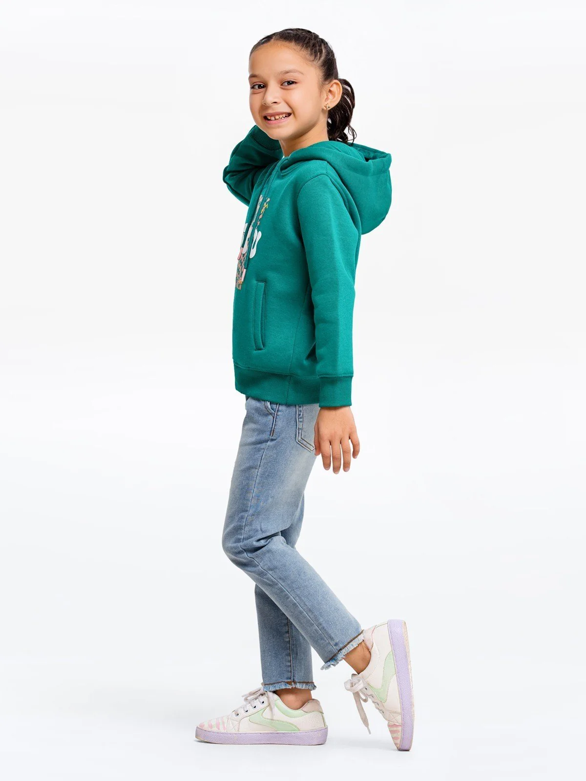Girl's Sage Green Hoodie - EGTH23-005 - Image 2