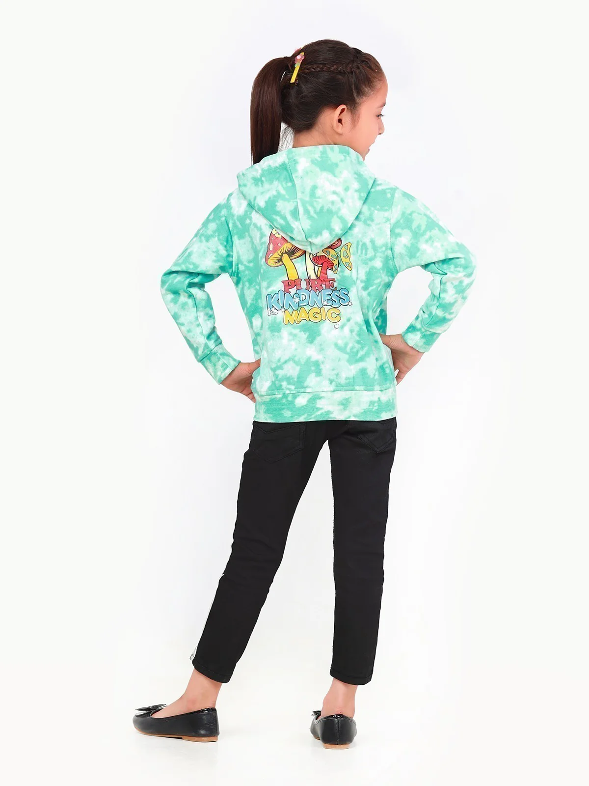 Girl's Sea Green Hoodie - EGTH22-010 - Image 6