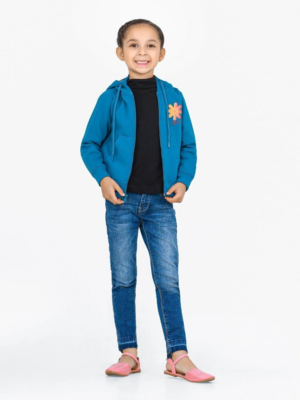 Girl's Teal Blue Hoodie - EGTH22-006