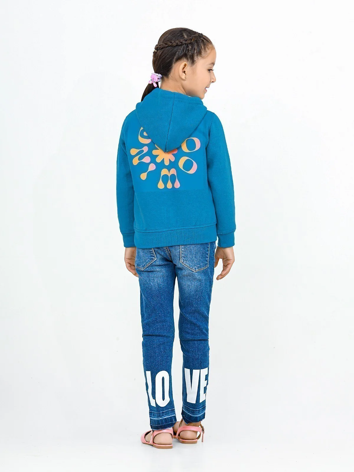 Girl's Teal Blue Hoodie - EGTH22-006 - Image 6
