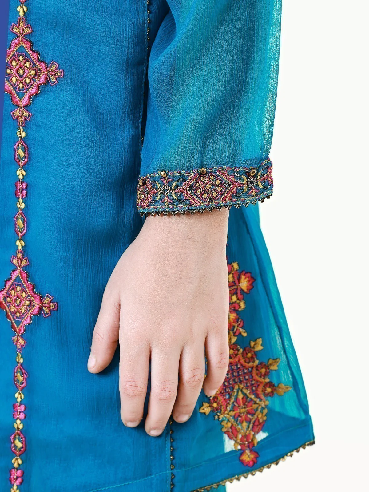 Girl's Teal Blue Pishwas - EGTP22-22199 - Image 5