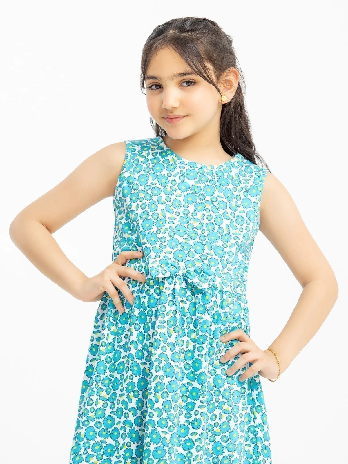 Girl's Turquoise Frock - EGTFK23-005 - Image 2