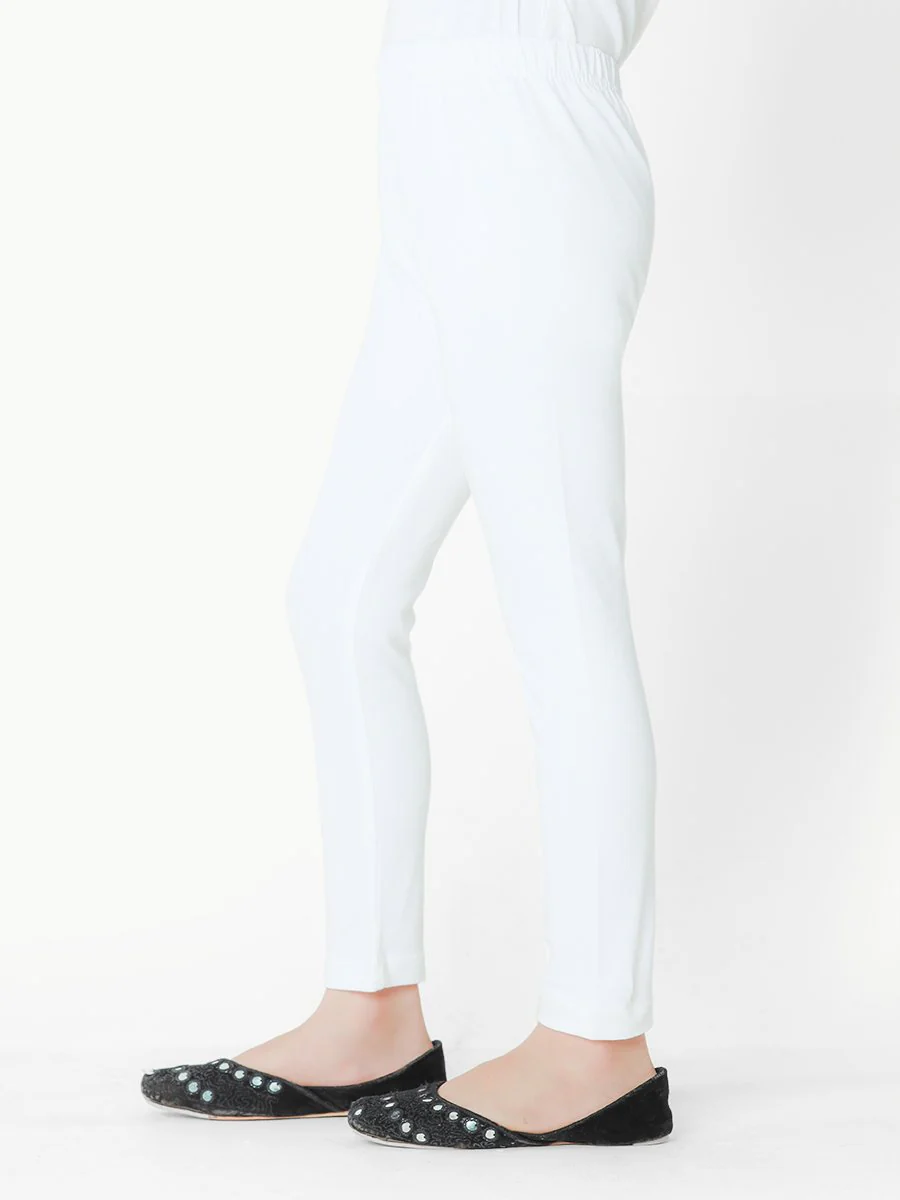 Girl's White Basic Tights - EGBT23-75407 - Image 2