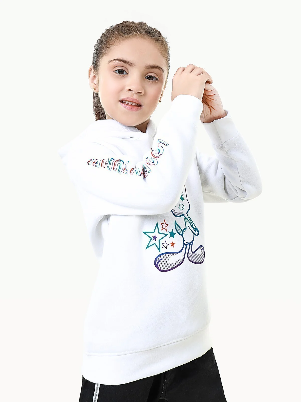 Girl's White Hoodie - EGTH22-011 - Image 2