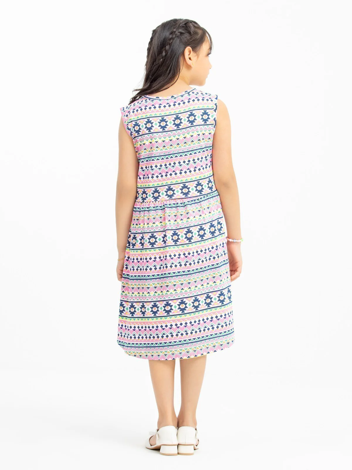 Girl's White Multi Frock - EGTFK23-008 - Image 6