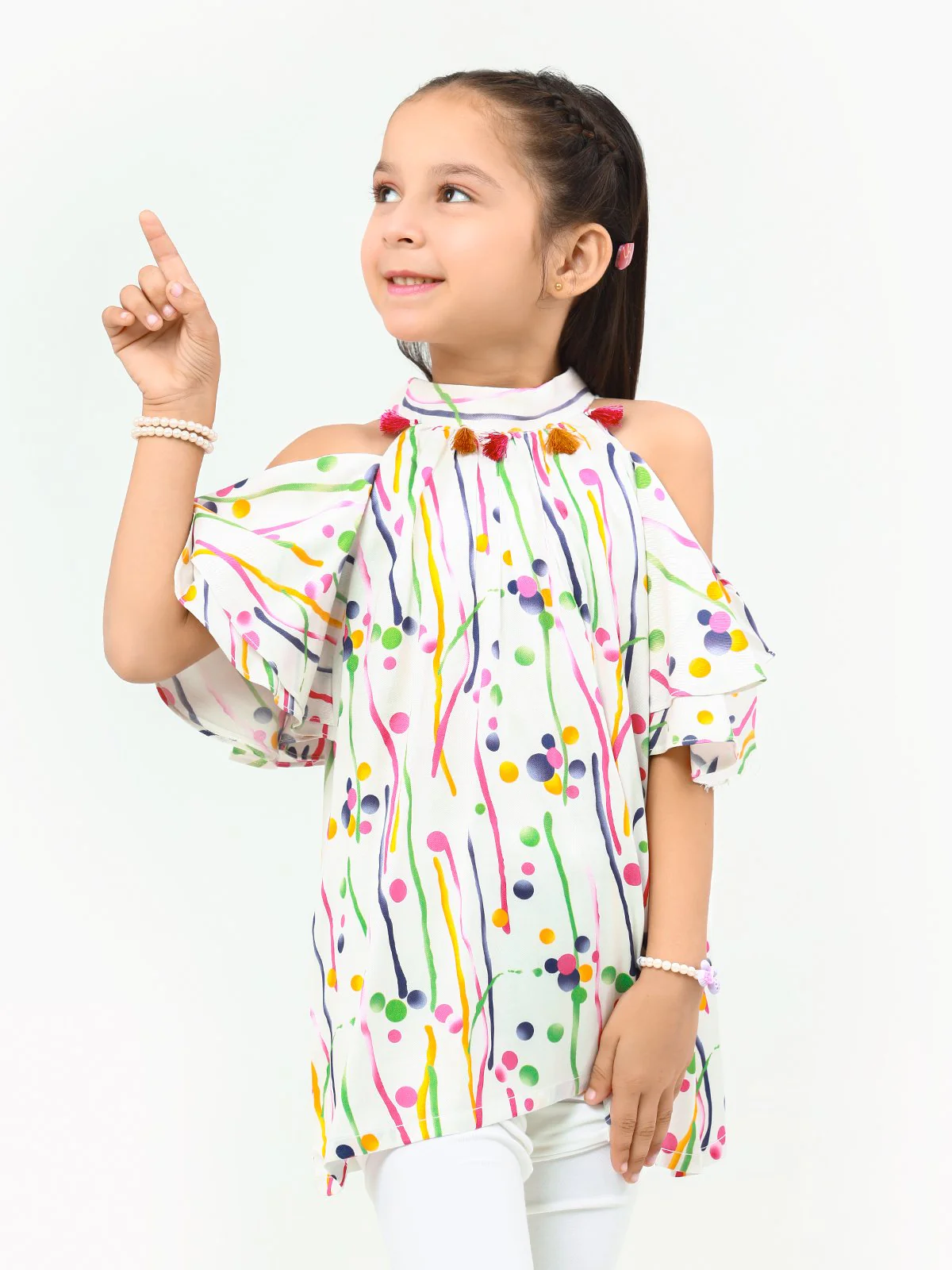 Girl's White Multi Top - EGTW22-001 - Image 2
