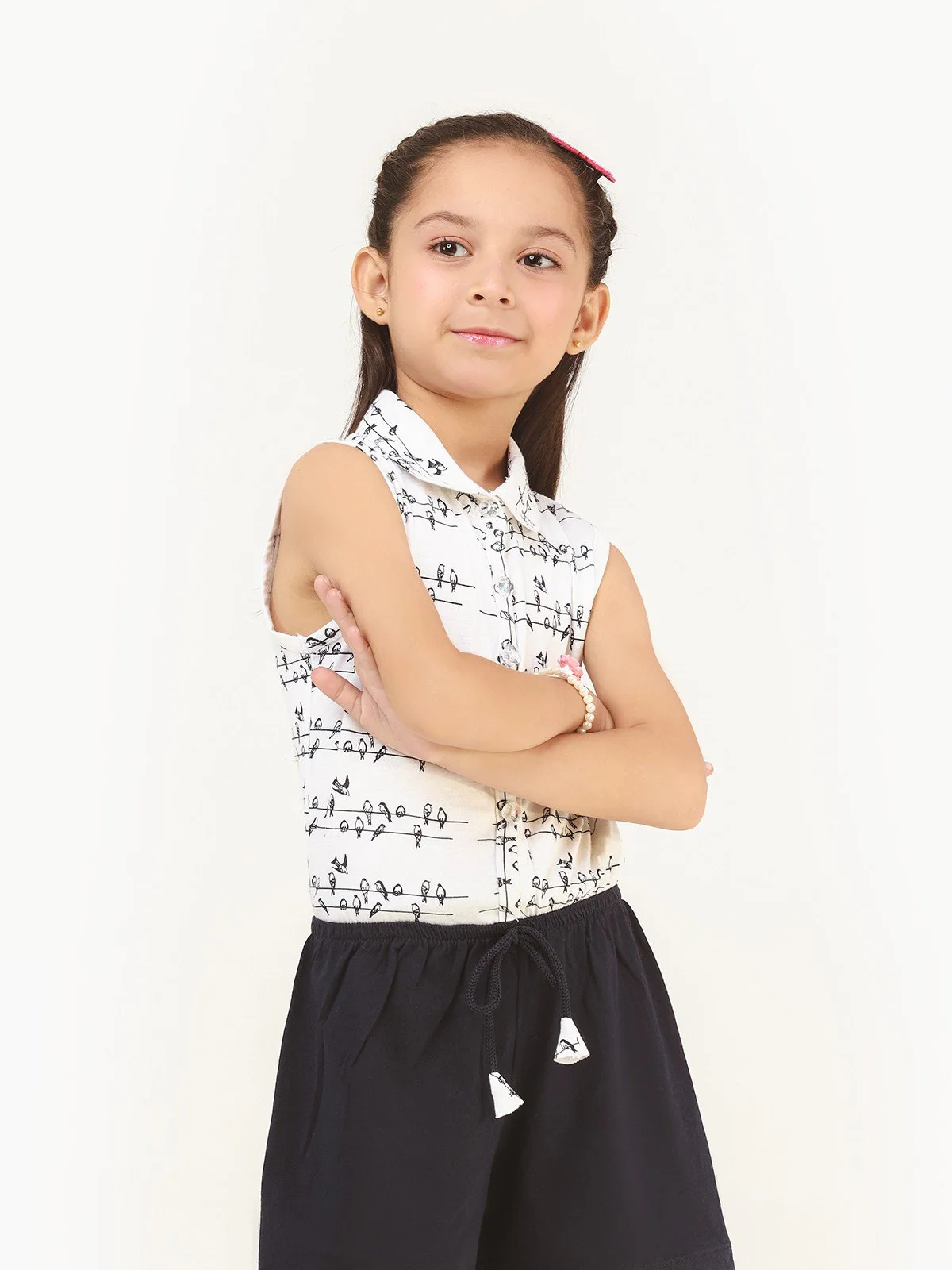 Girl's White Purple Top - EGTK21-018 - Image 2