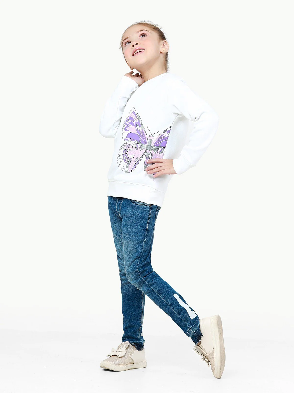 Girl's White Sweatshirt - EGTSS22-001 - Image 4