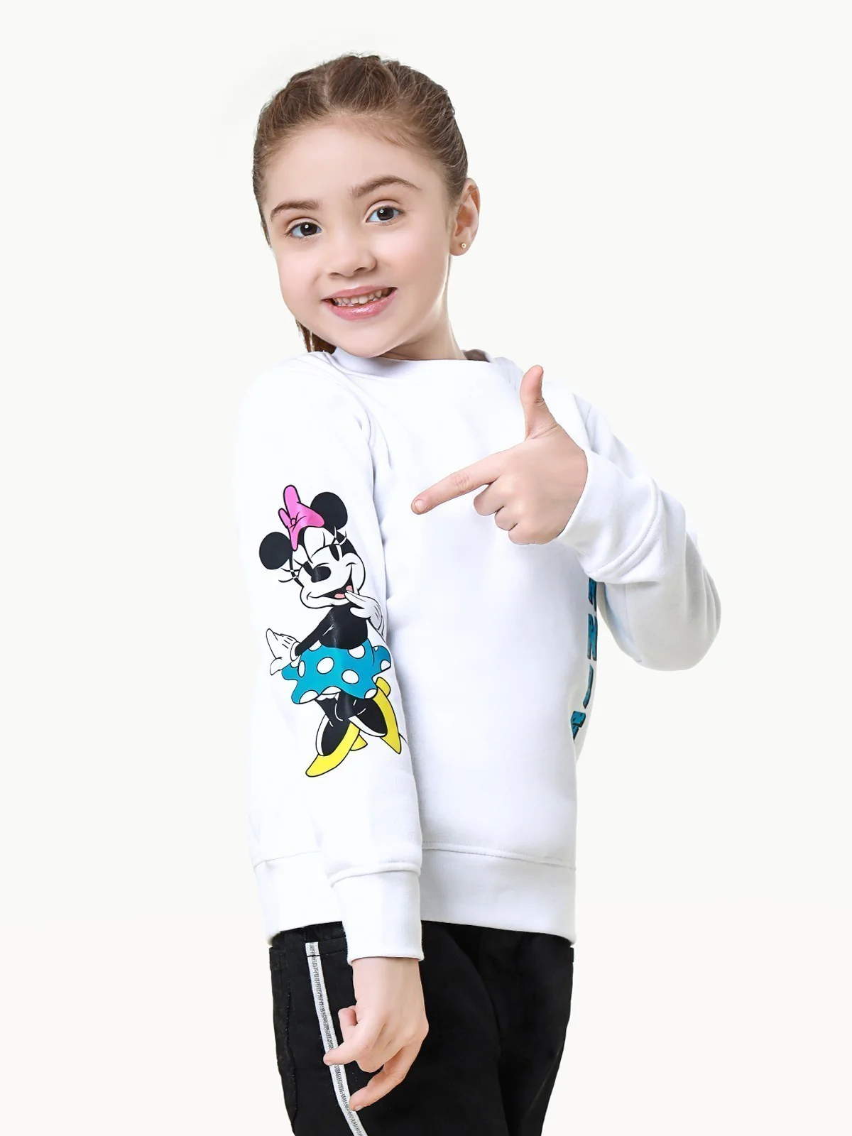 Girl's White Sweatshirt - EGTSS22-014 - Image 2