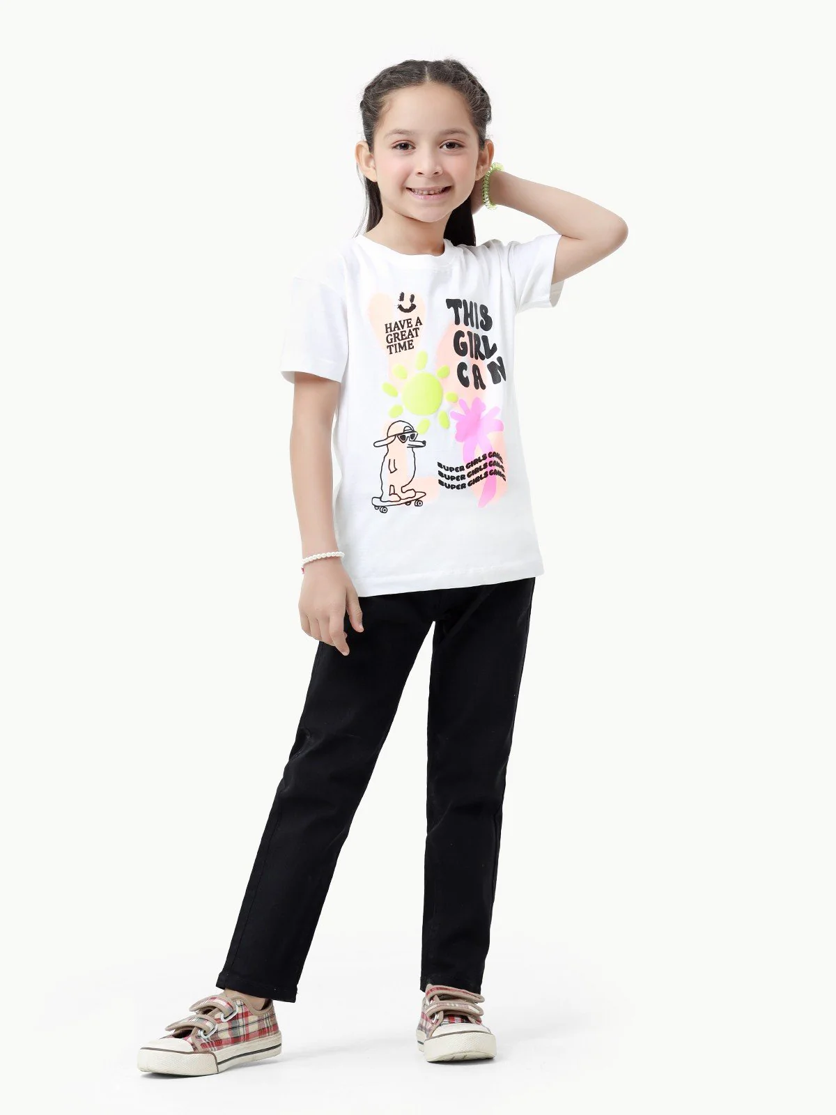 Girl's White Top - EGTK23-008