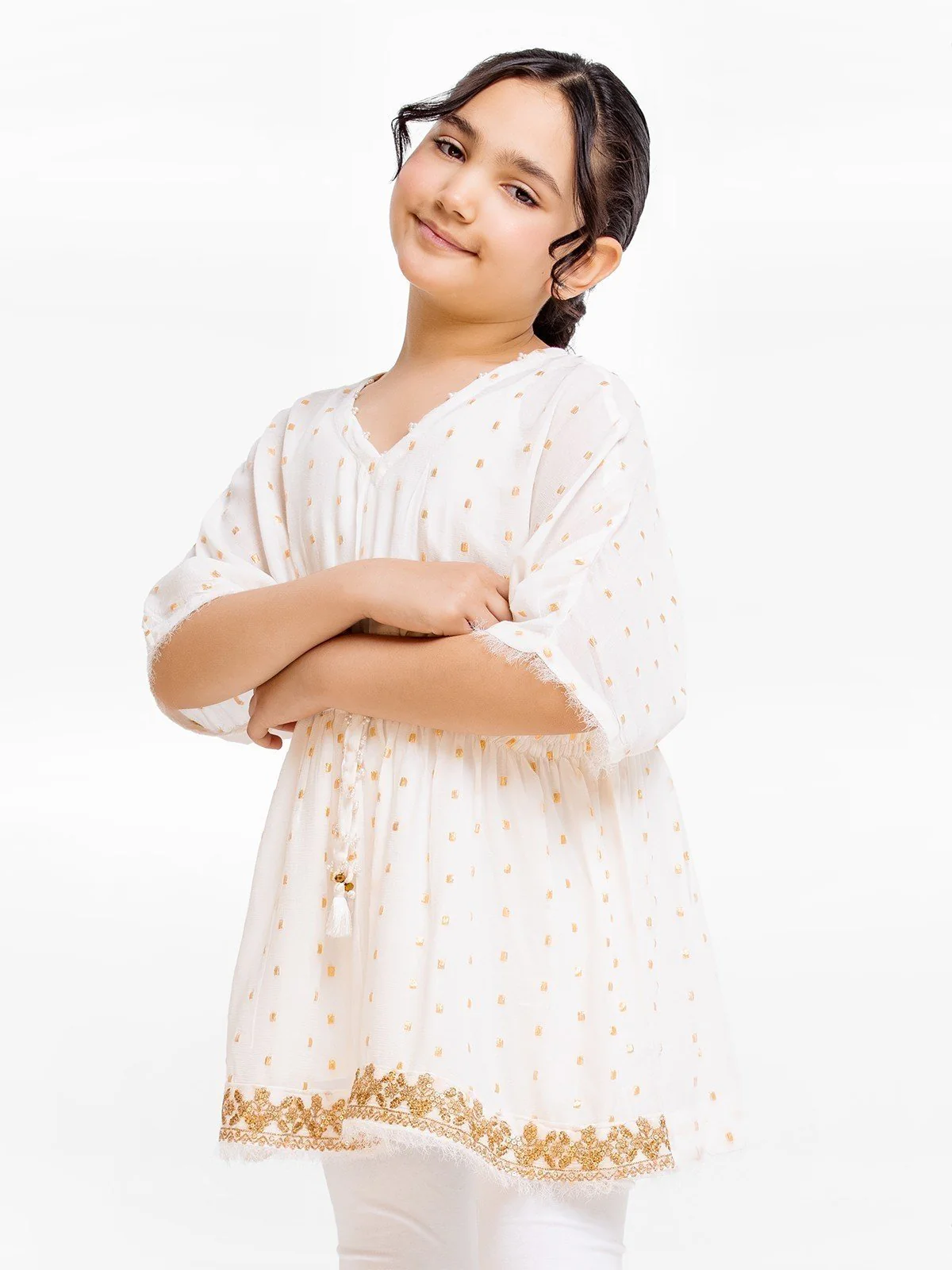 Girl's White Top - EGTKT23-009 - Image 2