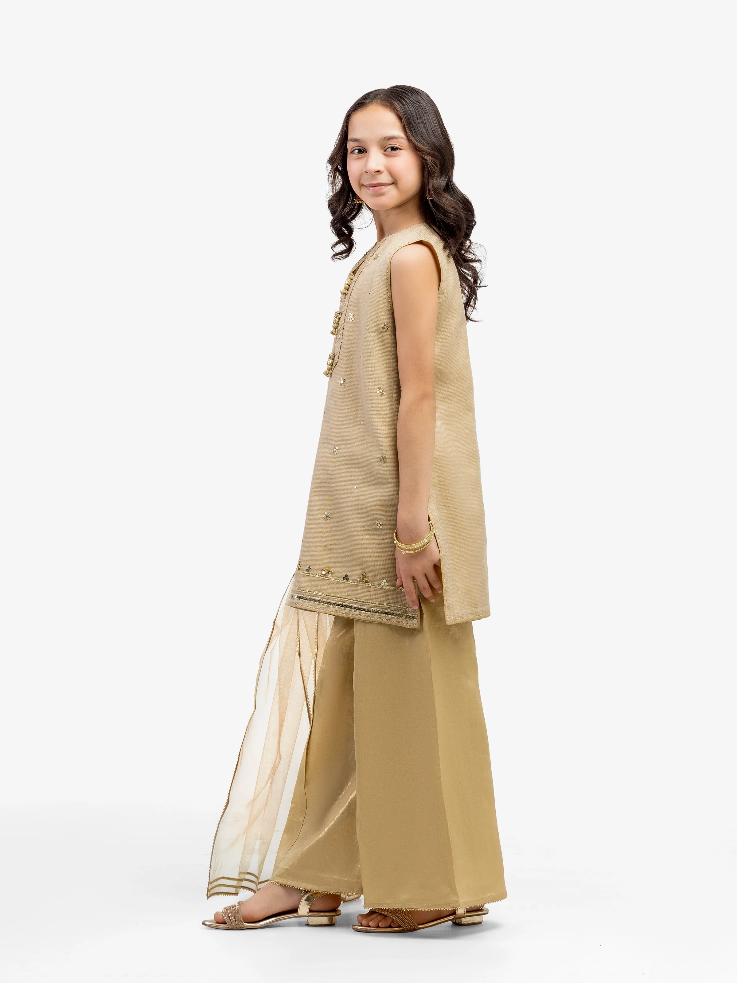 Girl's Beige Pret - EGTPLED5-50070-3P - Image 4