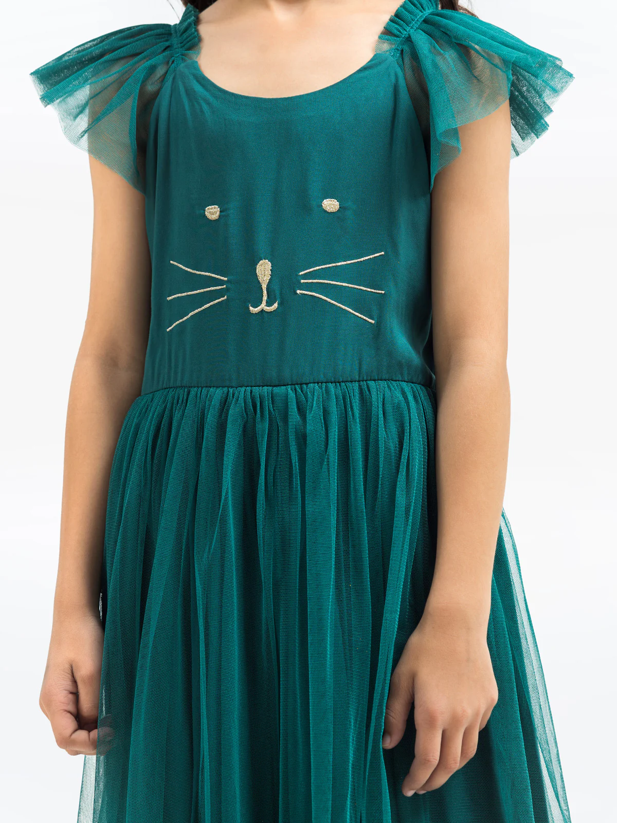 Girl's Bottle Green Frock - EGTF23S-200052 - Image 3