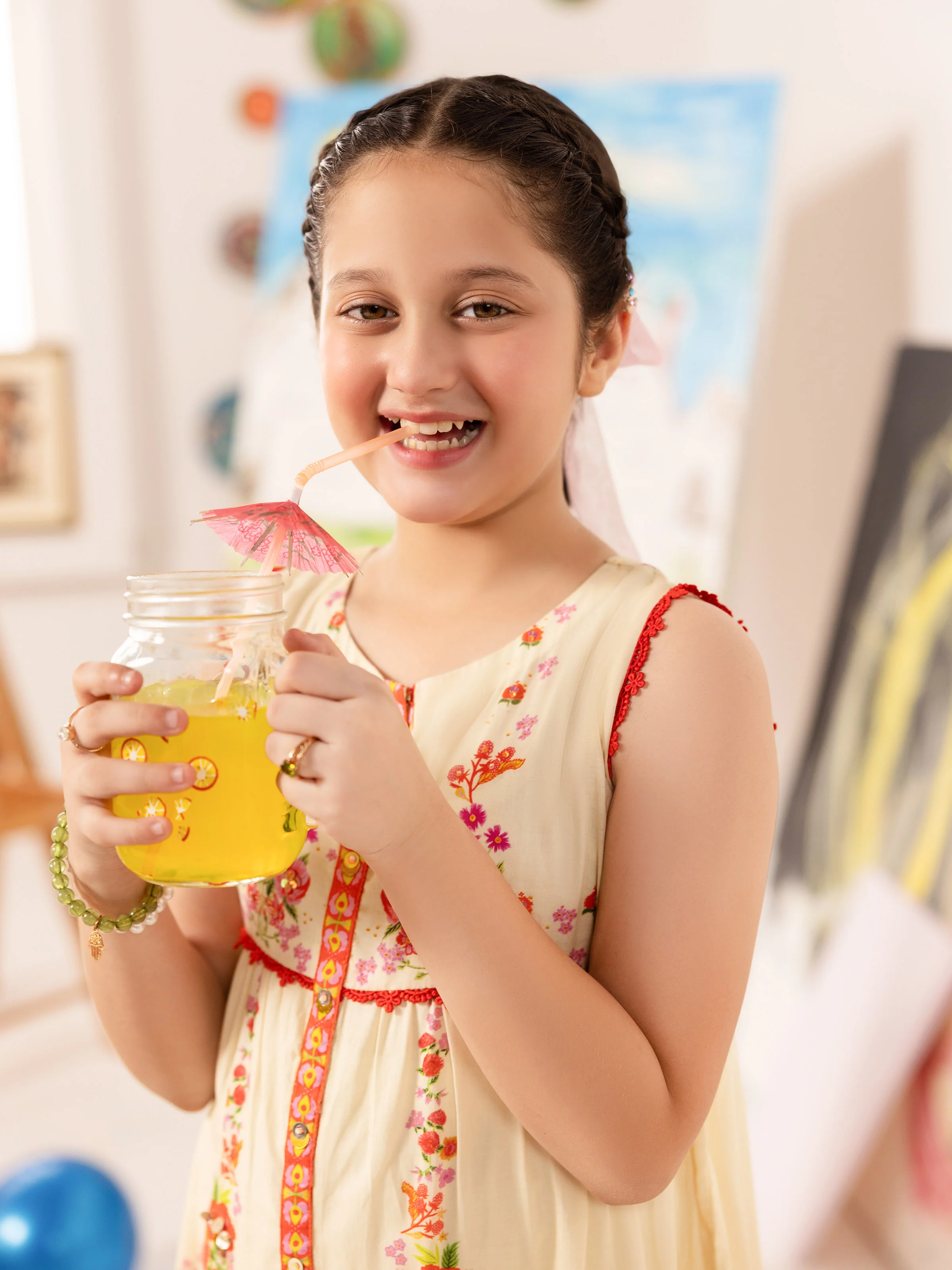 Girl's Cream Frock - EGTF5-70990 - Image 2